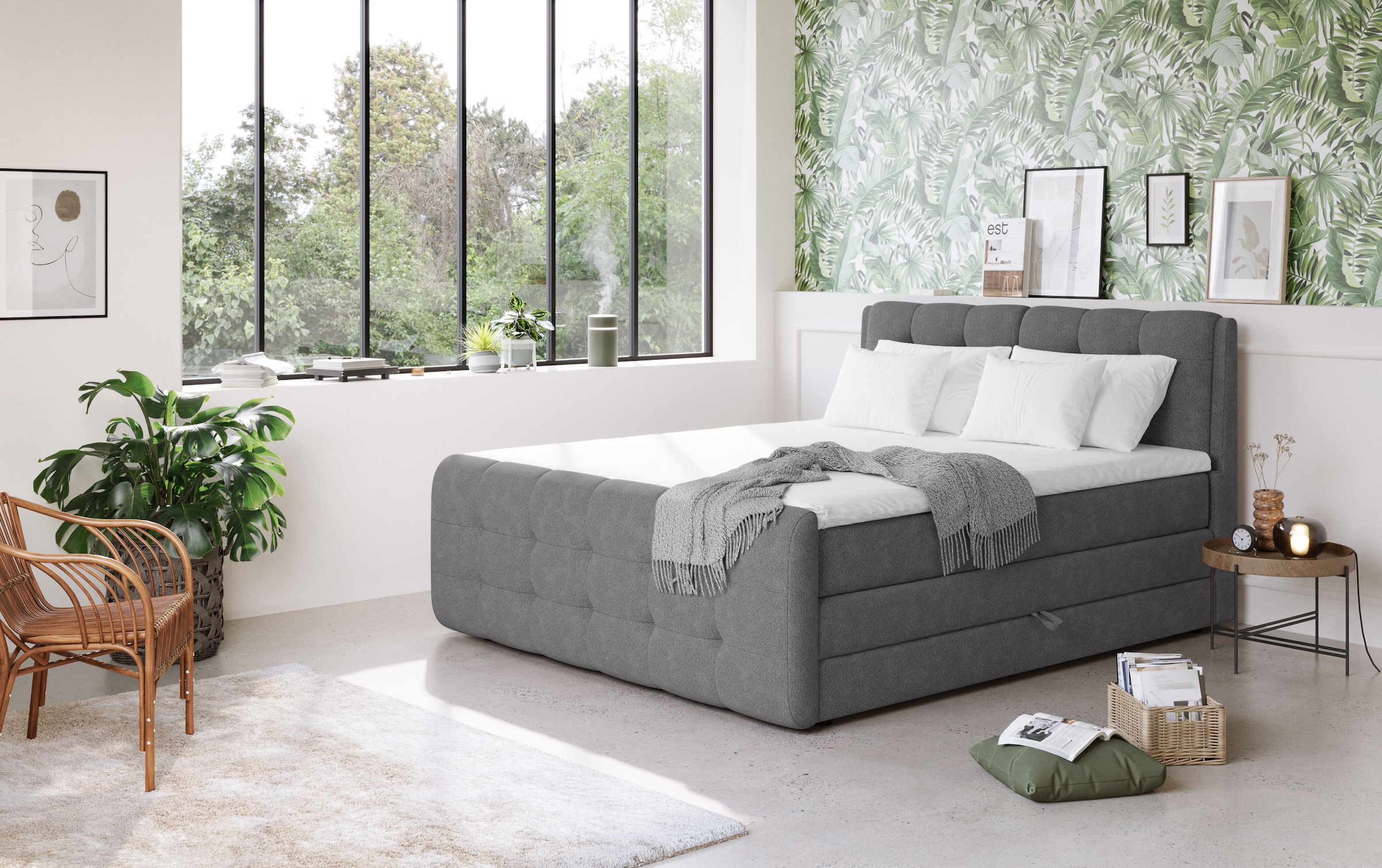 COTTA Boxspringbett "Fort mit Bettkasten, inkl. Topper" erhältlich in verschiedenen Breiten (160cm, 180cm & 200cm)