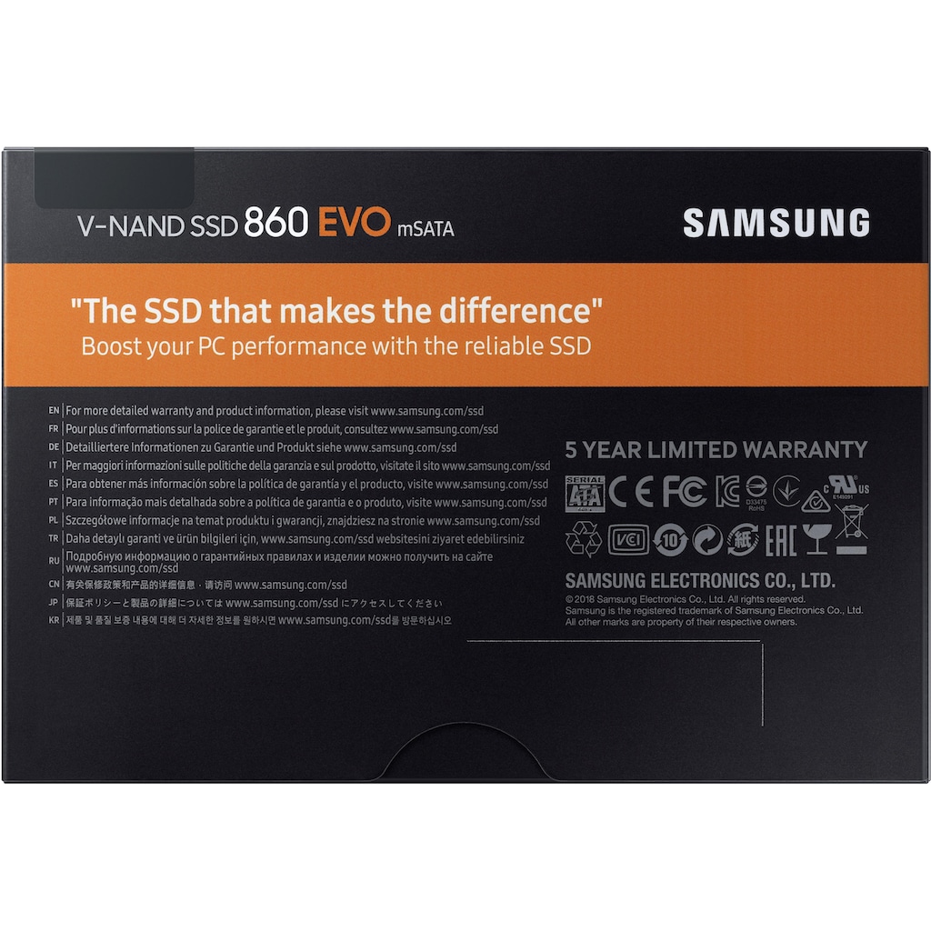 Samsung interne SSD »860 Evo mSATA III SSD«, 2,5 Zoll, Anschluss SATA III