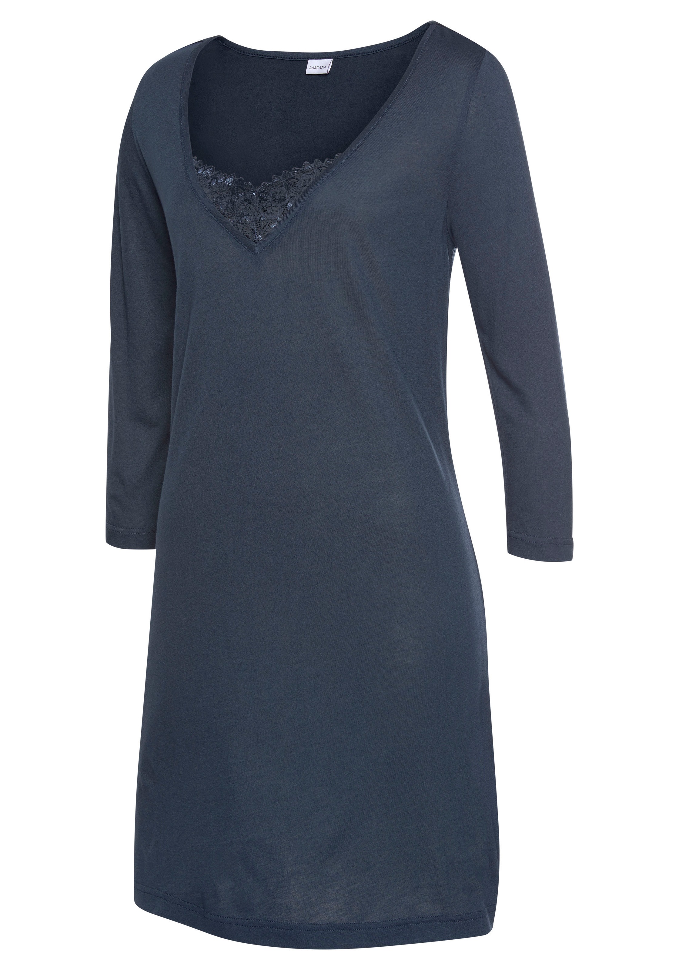LASCANA Nachthemd mit Spitzendetail und halblangen Ärmeln günstig online kaufen
