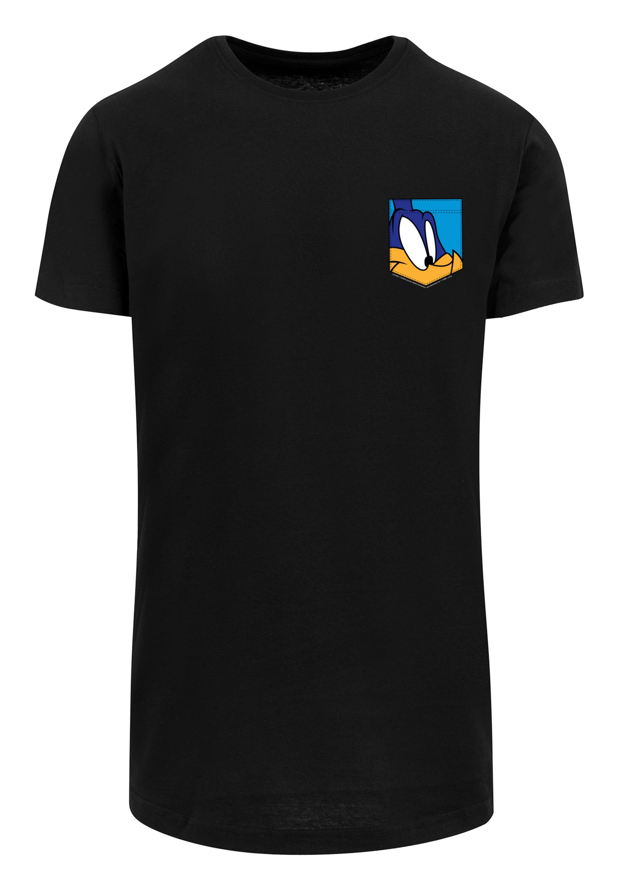 F4NT4STIC T-Shirt »Looney Tunes Road Runner Face Faux Pocket«, Print