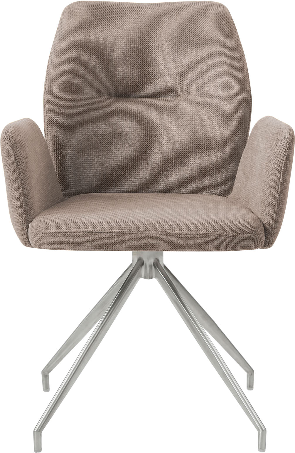 Thumbnail - SalesFever Esszimmerstuhl "Taormina Armlehnstuhl mit silbernem Edelstahlgestell" () 1 Stk.Esszimmersessel, 180 Drehfunkt...