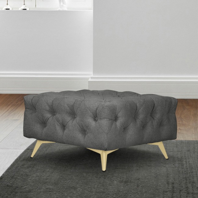 Home affaire Polsterhocker "Amaury" Chesterfield-Optik, Breite 80cm, Fußfar günstig online kaufen