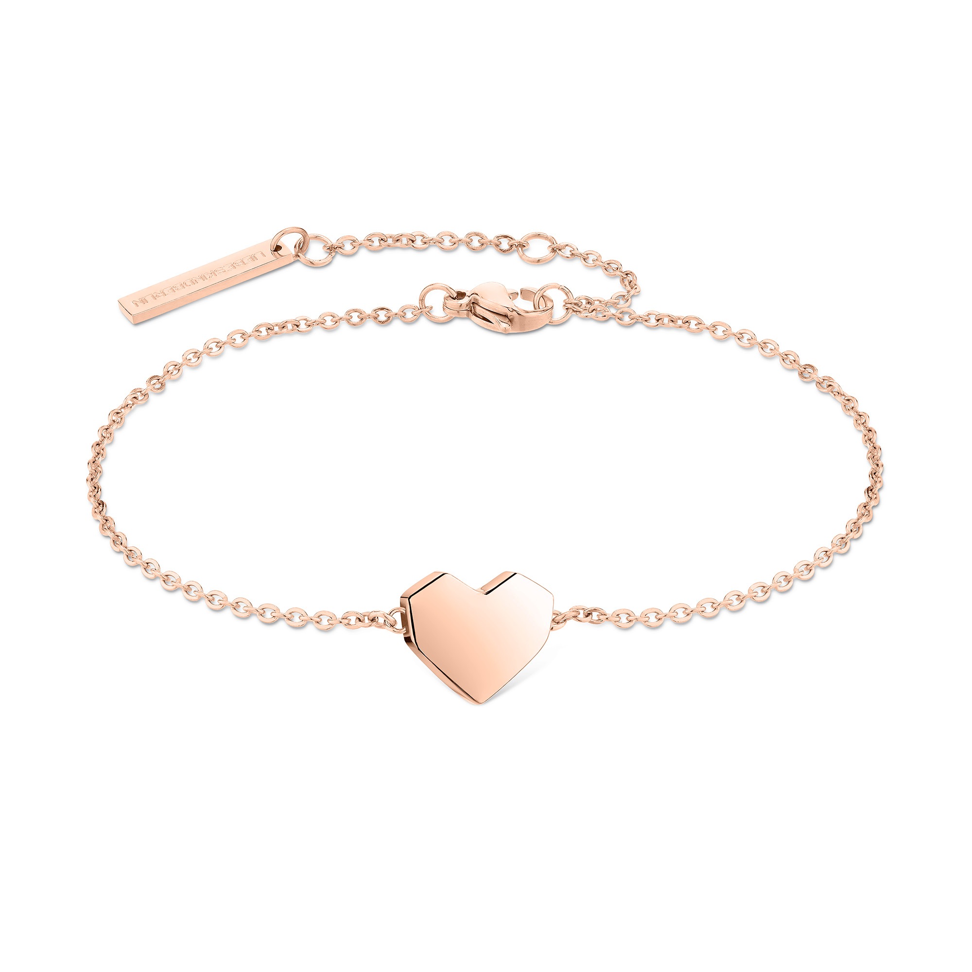 Damen Armband "Schmuck Edelstahl Armkette Urban Heart Herz", 21cm, Edelstahl, rosa, LIEBESKIND BERLIN, Edelstahl, Armbänder