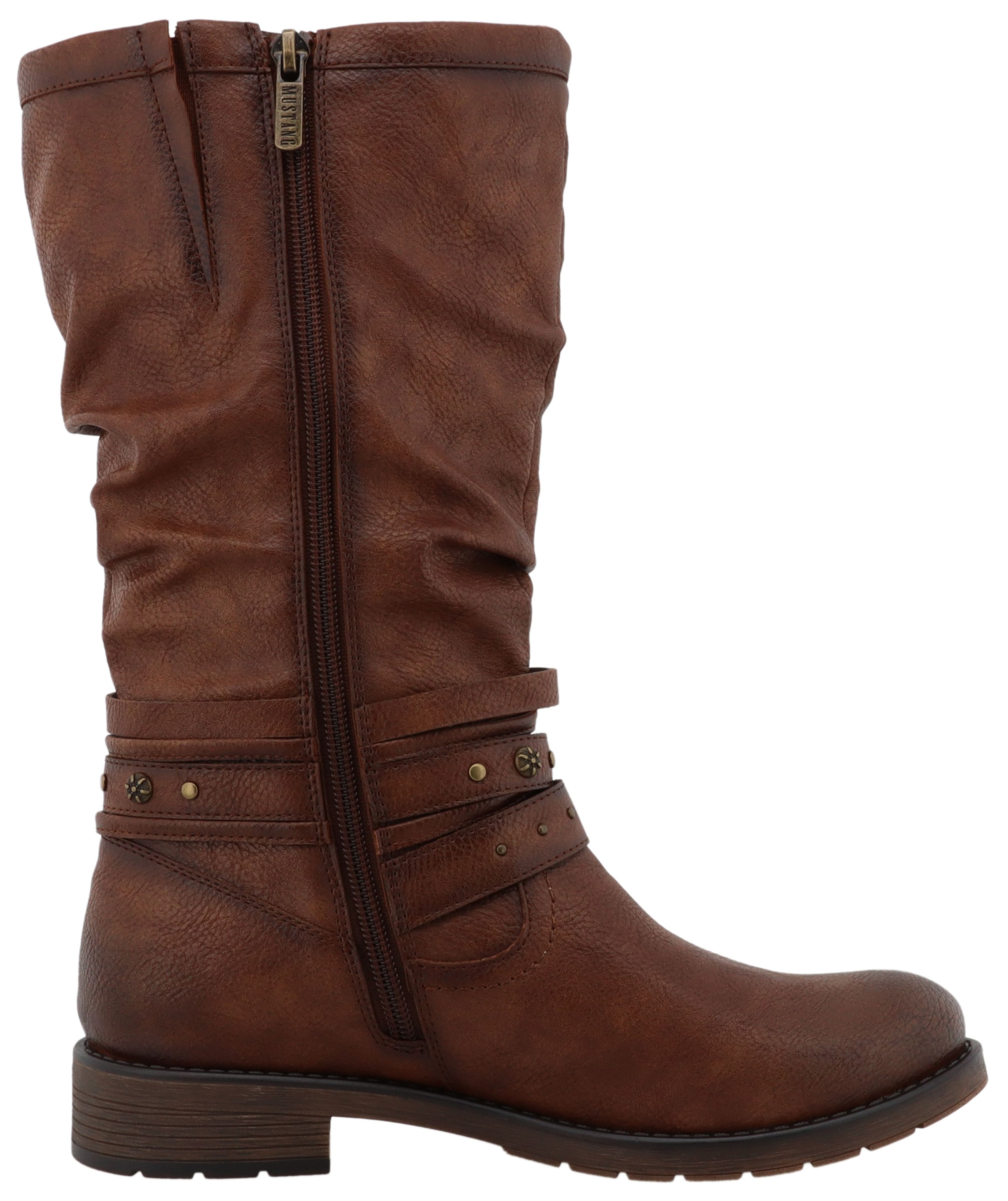 Mustang Shoes Winterstiefel »Elfi«  Stiefel mit Zierriemchen und Blockabsatz