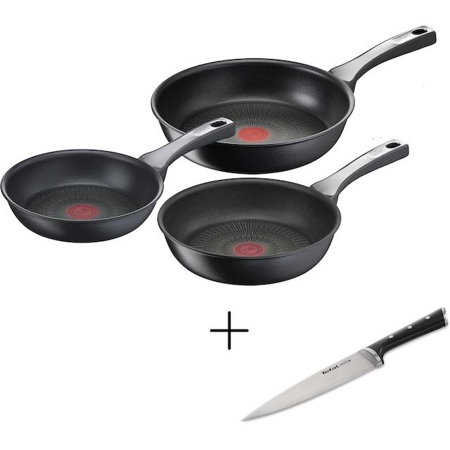 Tefal Pfannen-Set »Unlimited On« in 20/24/28 cm und »Ice Force Kochmesser«  bestellen | BAUR