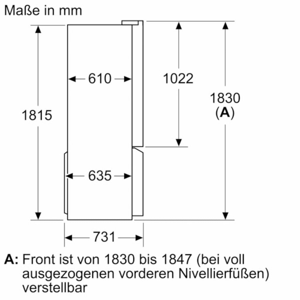 SIEMENS French Door »KF96NVPEA«, KF96NVPEA, 183 cm hoch, 91 cm breit