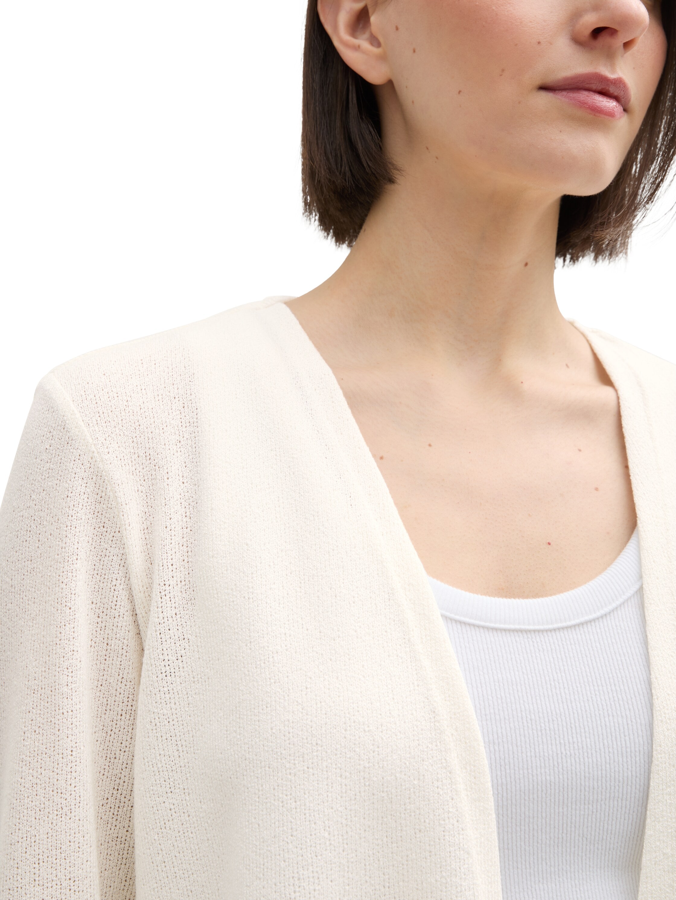 TOM TAILOR Cardigan, nach vorne hin offen und ohne Kragen