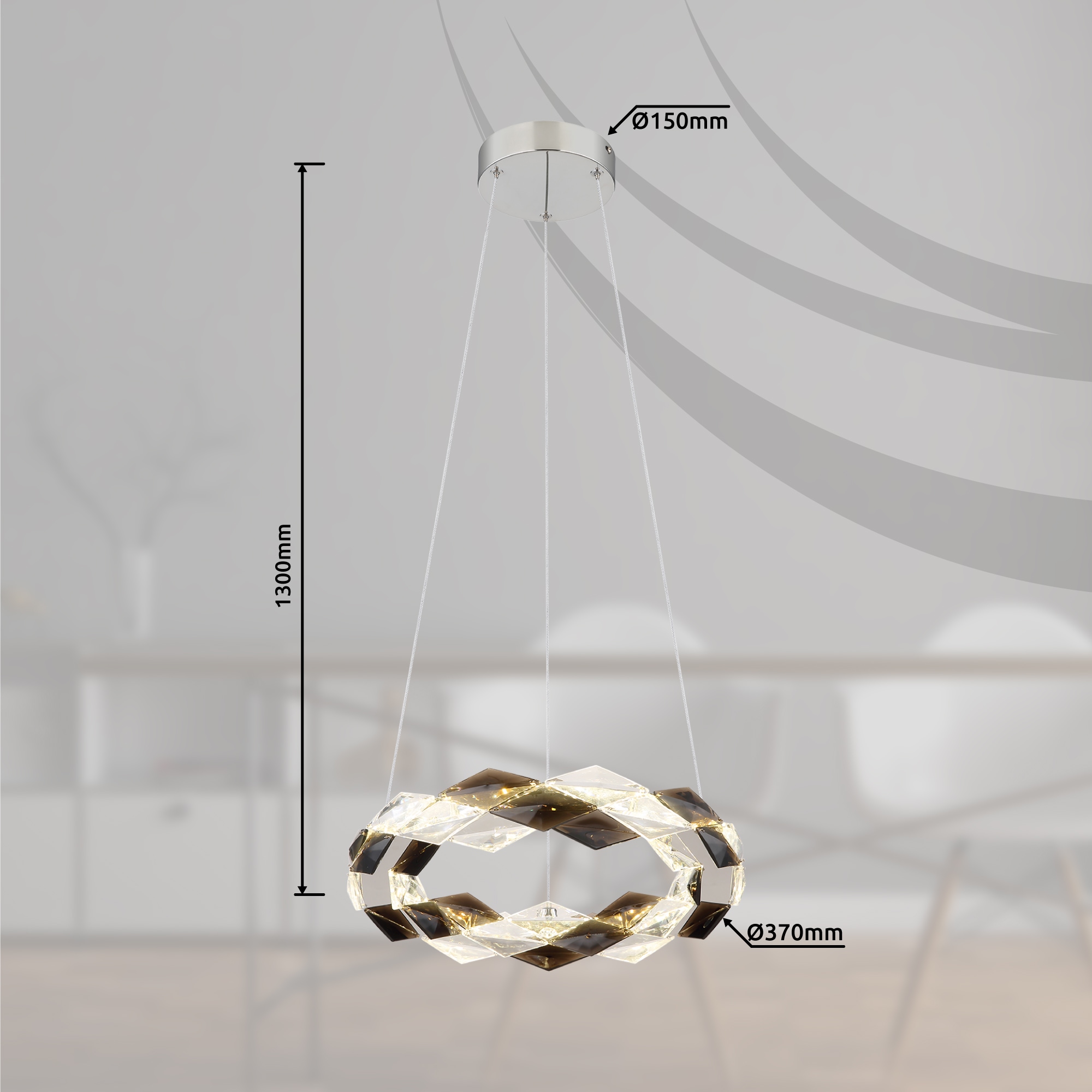 GLOBO LIGHTING LED Pendelleuchte »KARILION«, Leuchtmittel LED-Modul | LED fest integriert, Hängelampe/Hängeleuchte/Wohnzimmer/Esstisch/elegant