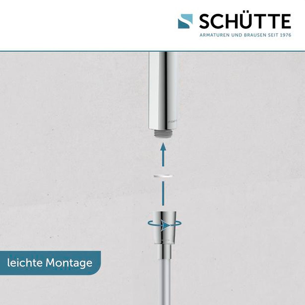 Schütte Stangenbrause-Set, (Komplett-Set), Duschset zum Kleben, ohne Bohren, Duschkopf mit Schlauch und Halterung