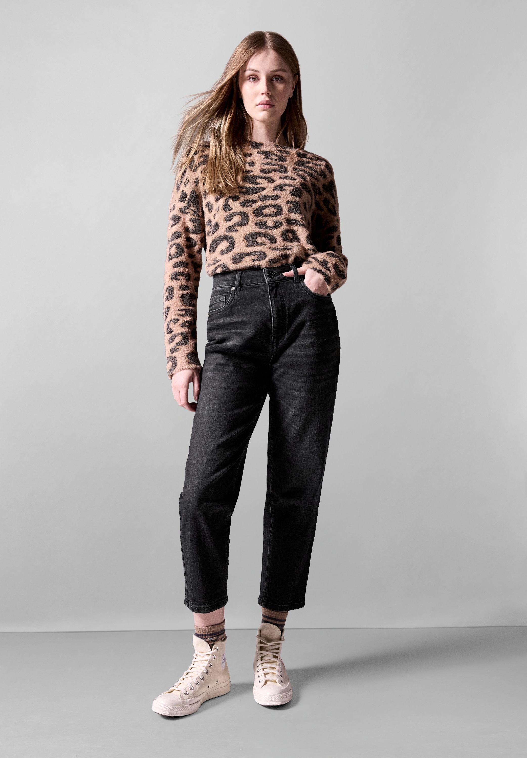 STREET ONE STUDIO 7/8-Jeans, High Waist