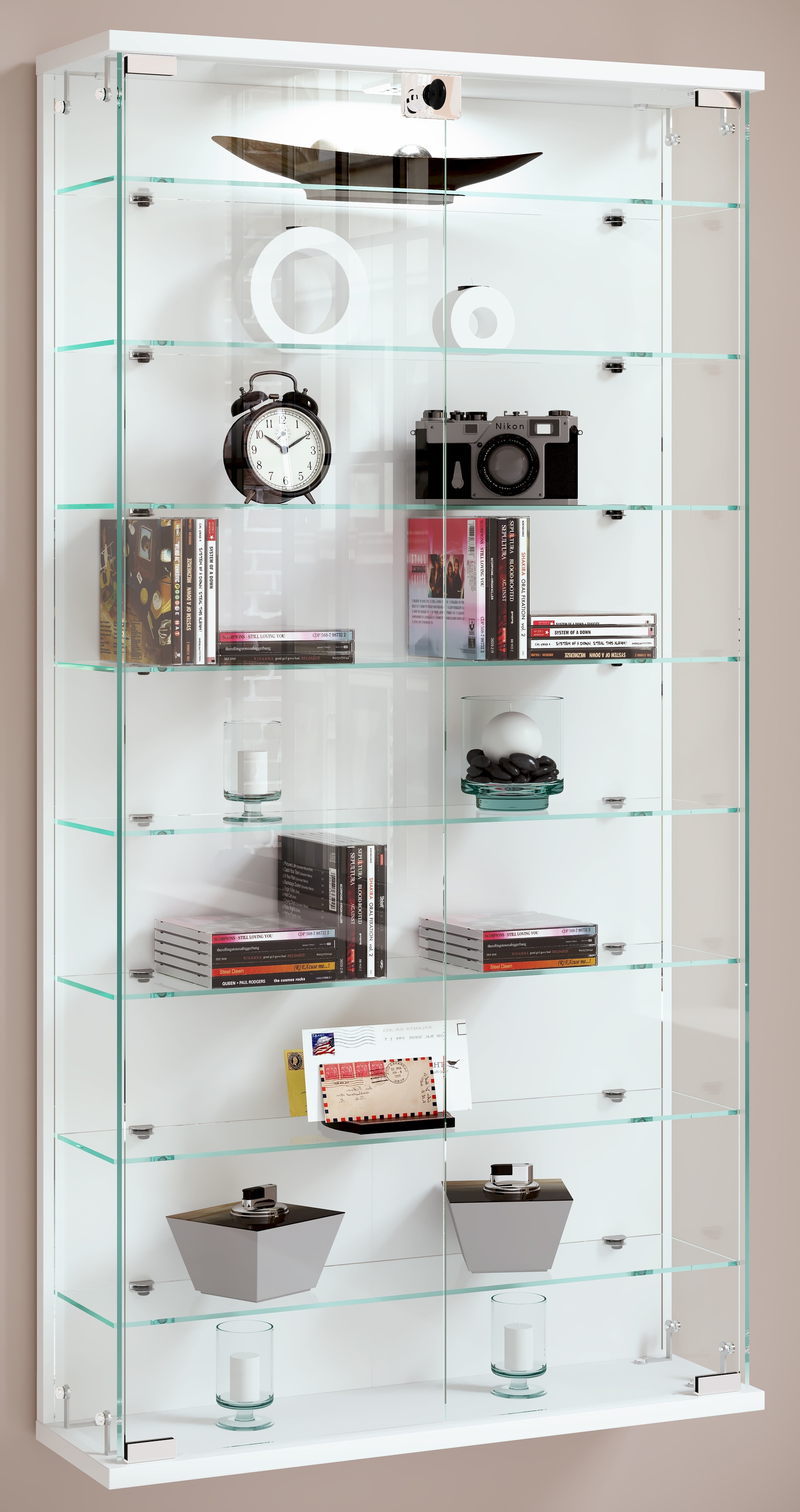 VCM Wandregal »Wandvitrine Hängevitrine Glasvitrine Relas L«