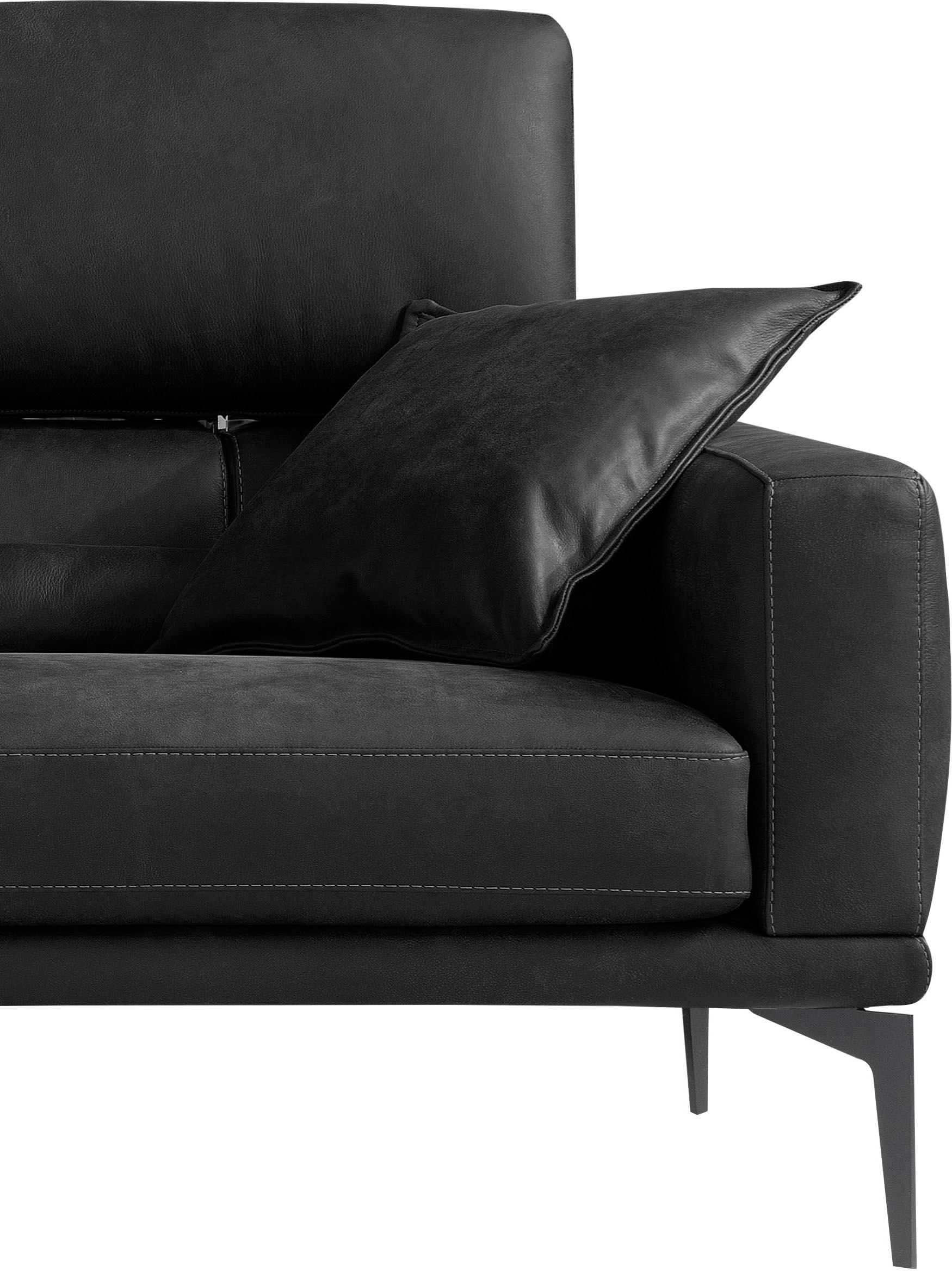 Egoitaliano 2,5-Sitzer »Masu, Designsofa mit erstklassigem Sitzkomfort«, inkl. 2 Kissenrollen, Rückenelemente manuell verstellbar, Metallfüße