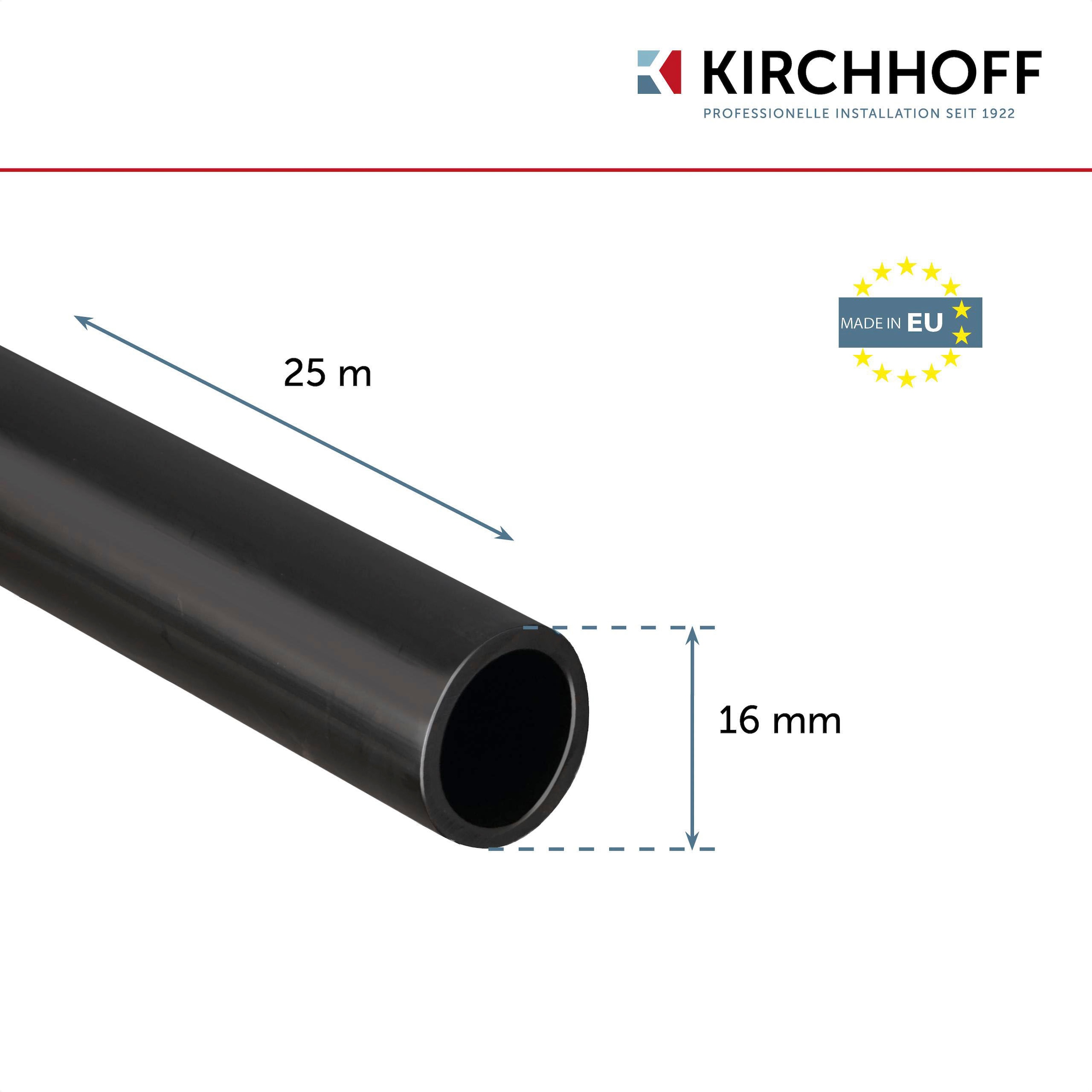 Kirchhoff Bewässerungsschlauch, Tropfrohr 25 m x 16 mm, Tropfschlauch, Drip-Bewässerung