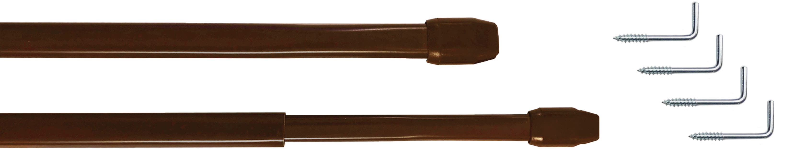 GARESA Vitragenstange "Vitragenstange "11 mm"" Ø 11 mm ausziehbar, Fixmaß zum Schrauben auf dem Fensterrahmen, einfache Montage, 2 Stück