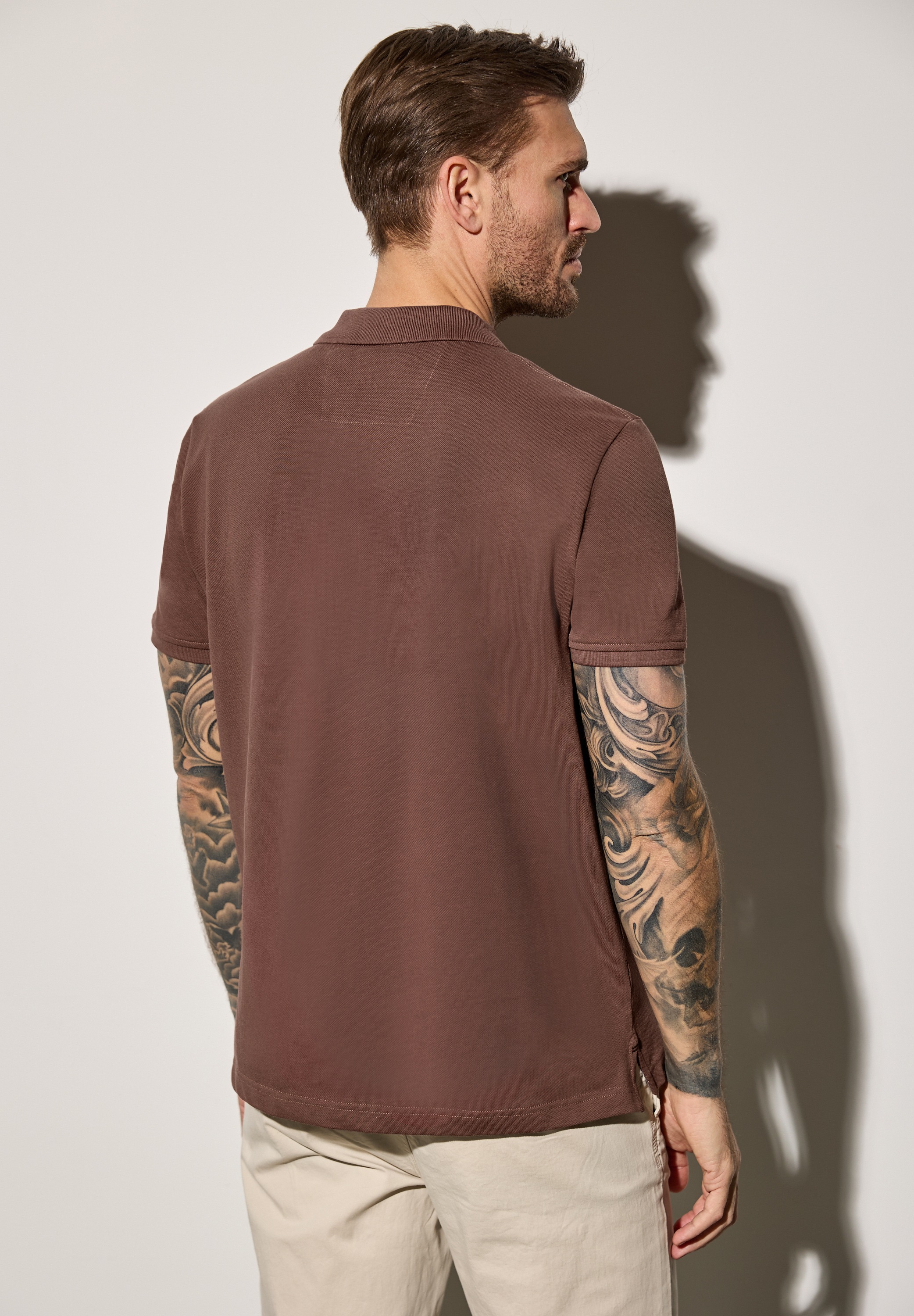 STREET ONE MEN Poloshirt, aus reiner Baumwolle