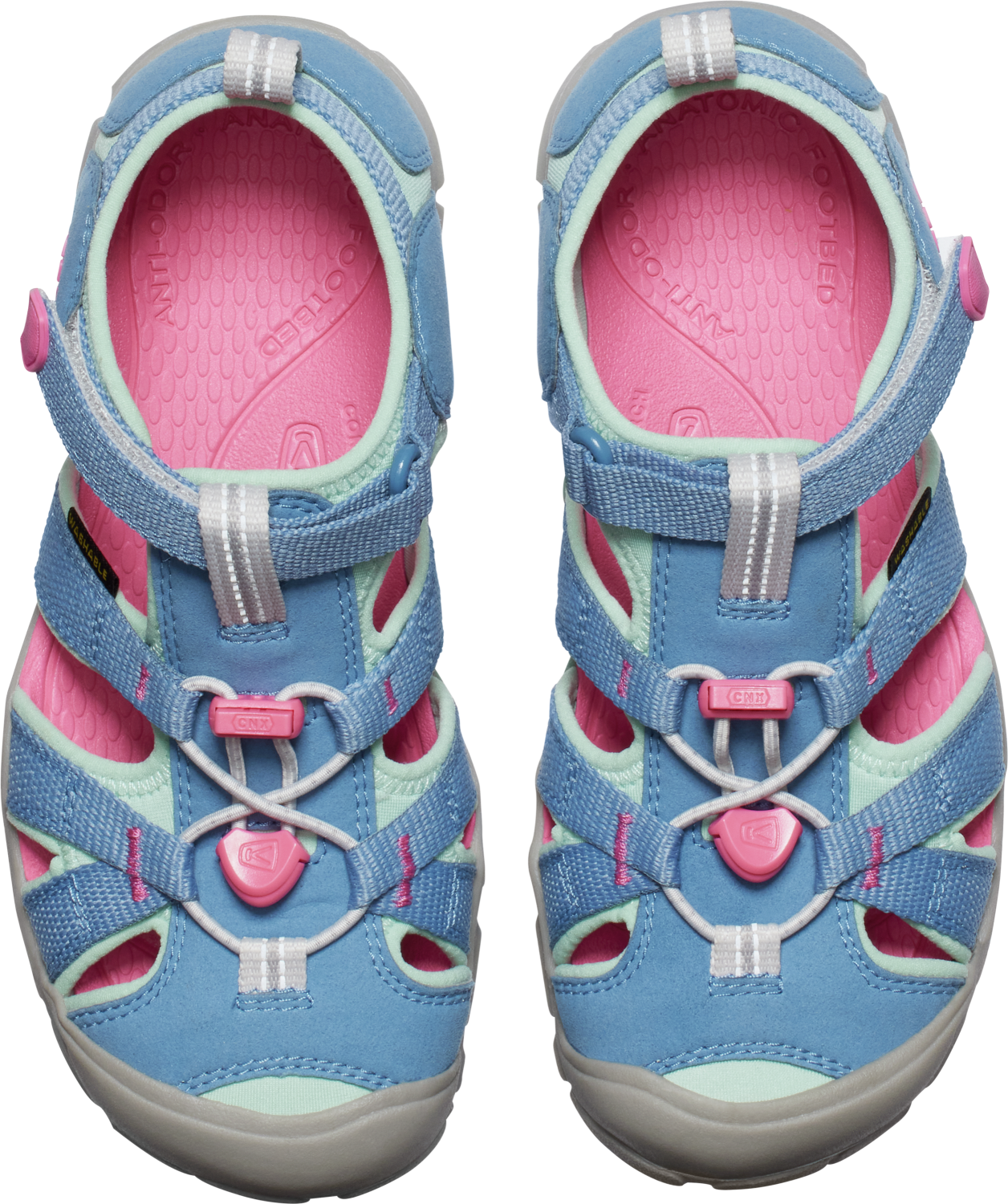 Sandale KEEN "SEACAMP II CNX", Jungen, Gr. 37, bunt (coronet blau, hot pink), Synthetik, Textil, Schuhe Sandale 3
