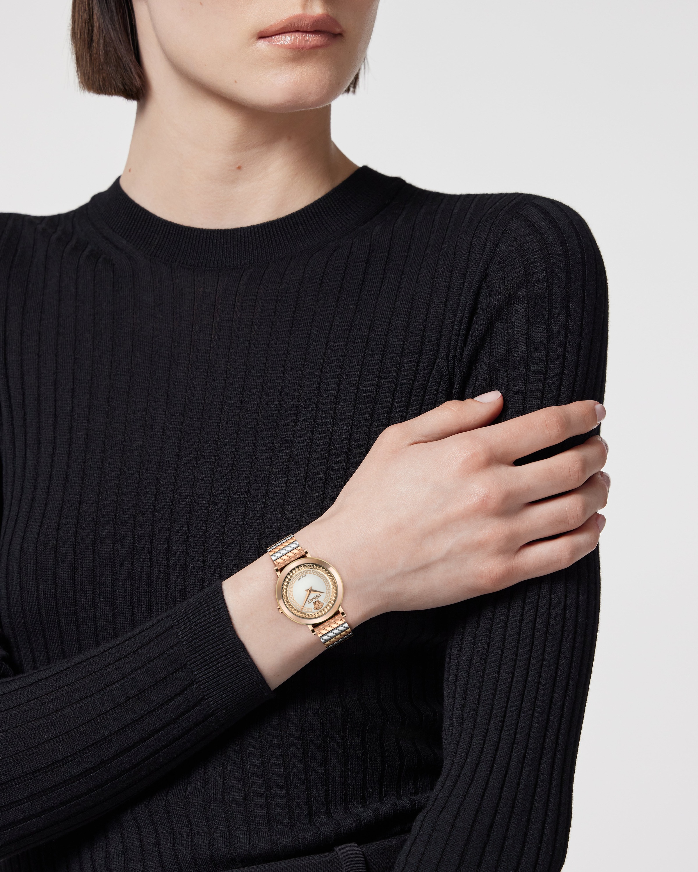 Versace Quarzuhr »DELPHINUS« Armbanduhr, Damenuhr, Swiss Made, Edelstahlarmband, analog