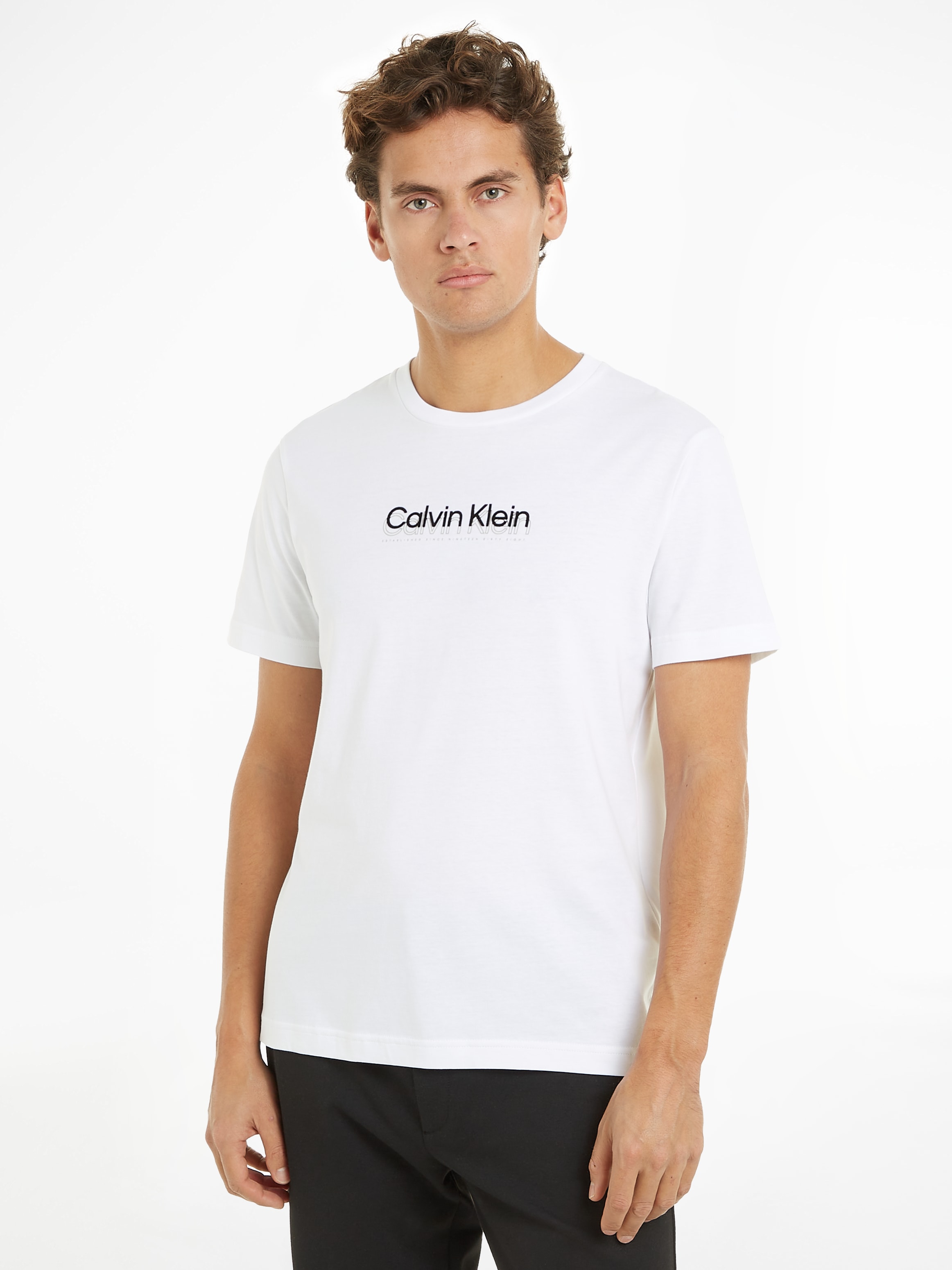 Calvin Klein T-Shirt "FLOCK LOGO T-SHIRT", mit Logoschriftzug günstig online kaufen