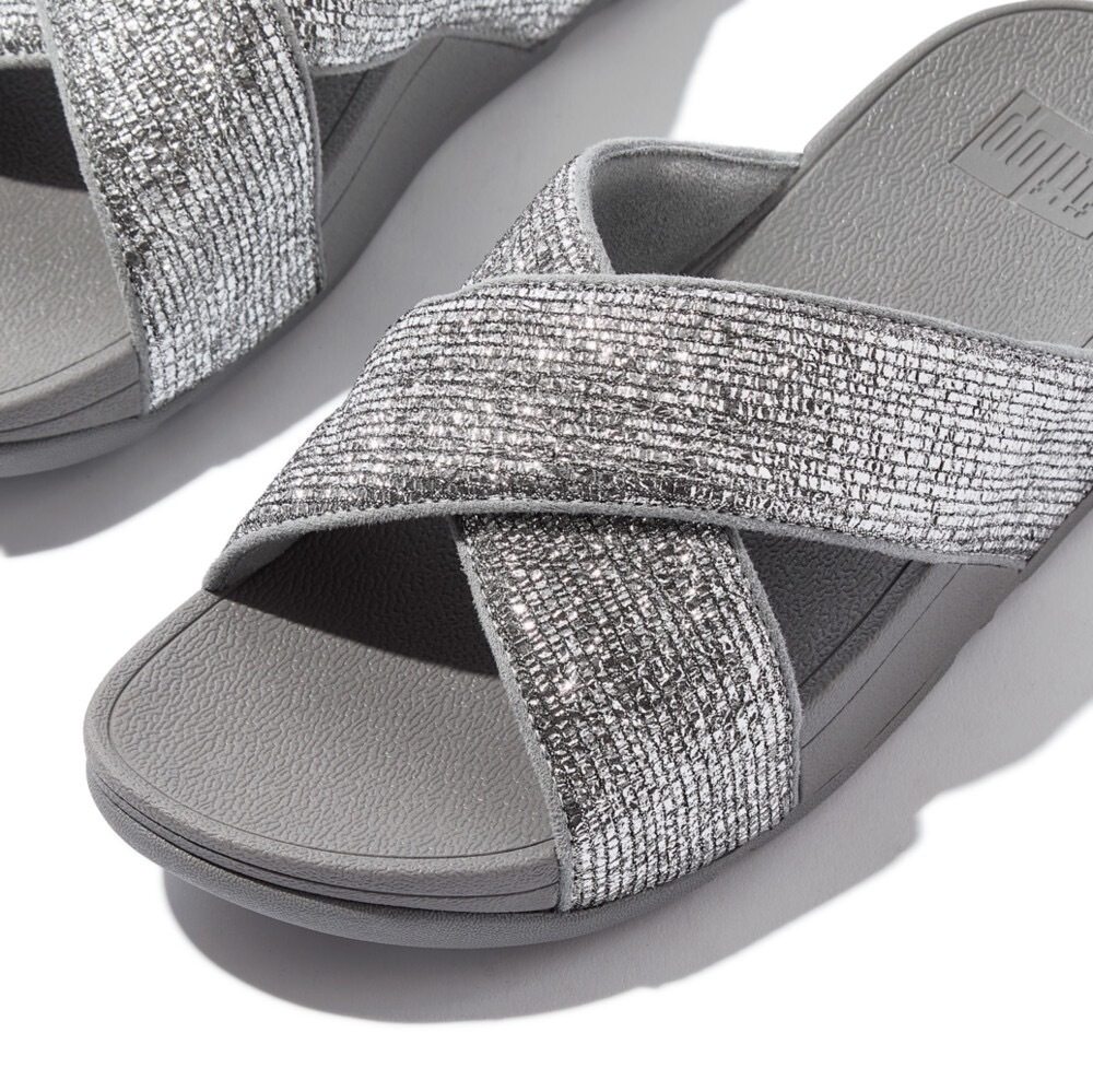 Fitflop Pantolette »LULU CRINKLED SHIMMER«, Slides, Badeschuh, Abendmode mit Glitter