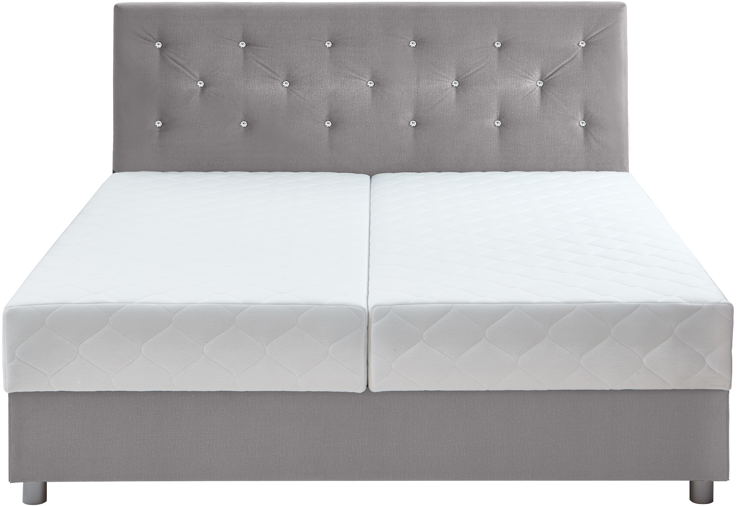 ATLANTIC home collection Boxbett »CELIA im hochwertiger Samtoptik«, mit Taschen-Federkernmatratze, Bettkasten und Strass-Steinen