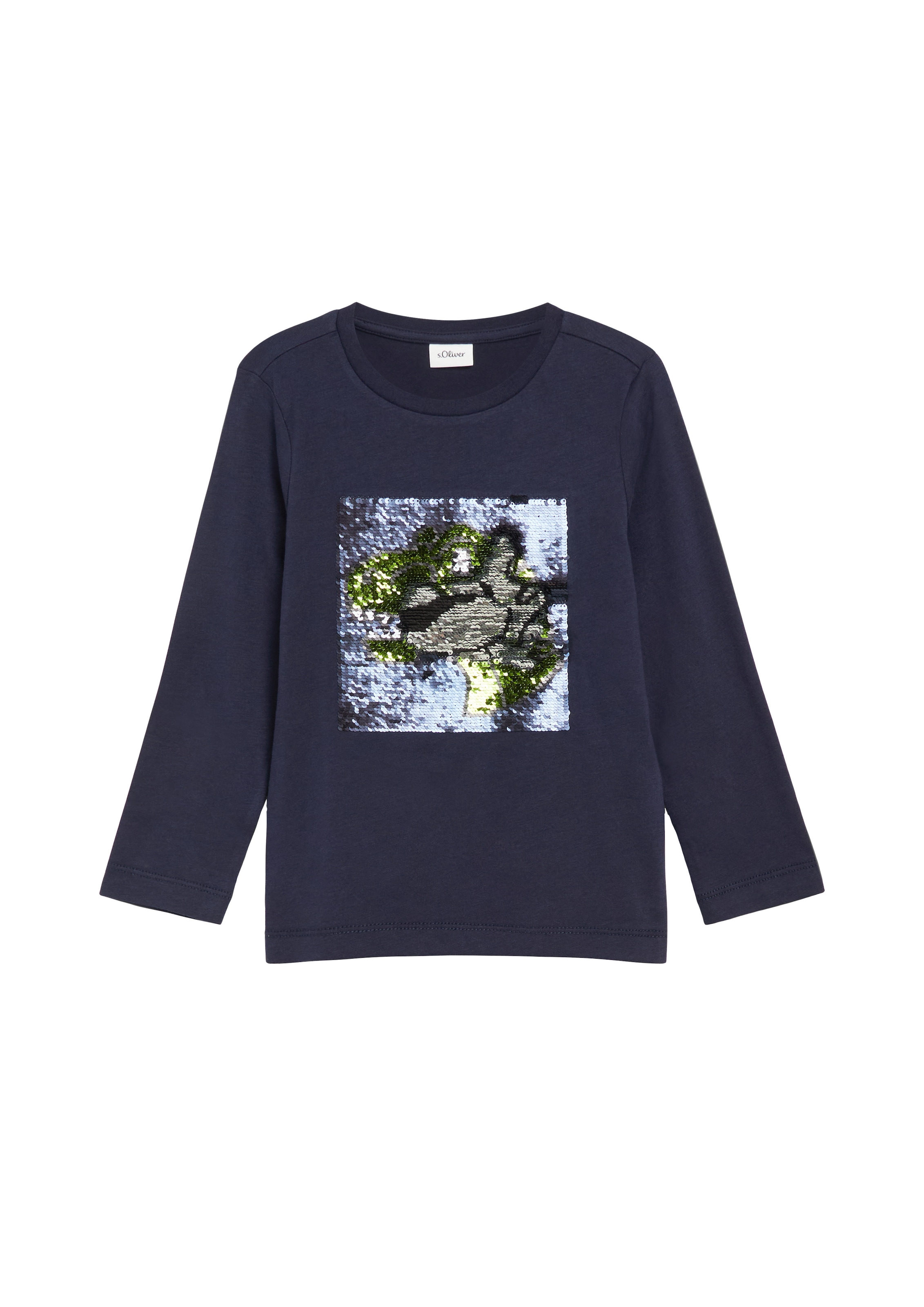 s.Oliver Junior Langarmshirt Wendepailletten, in 2 Richtungen streich- und veränderbar