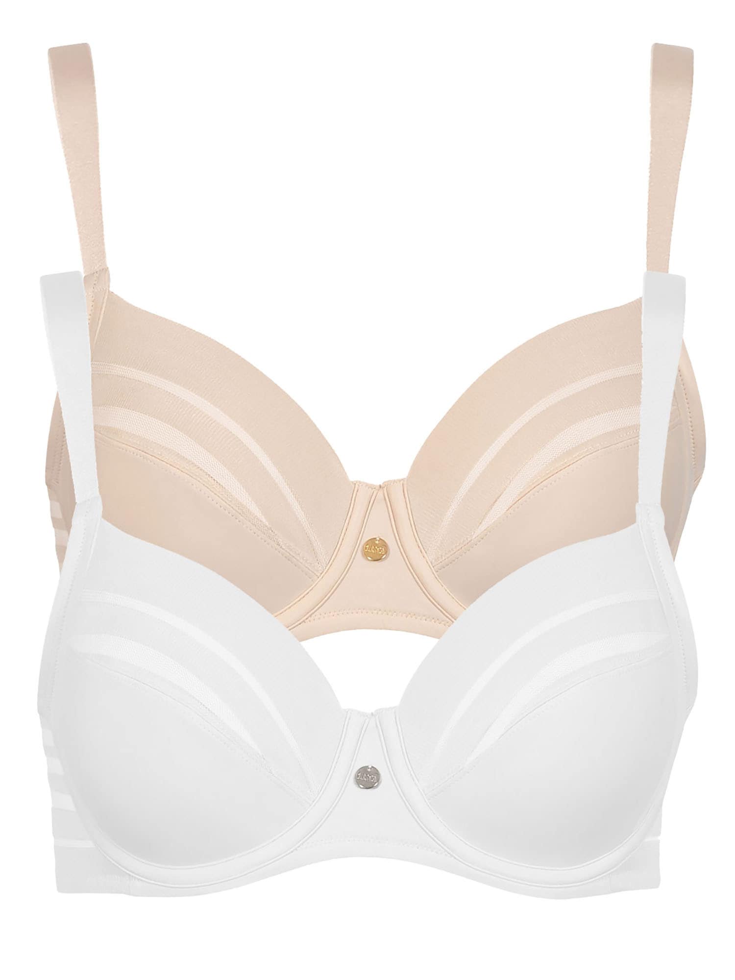 LISCA Damen Bügel-BH "2er Pack Bügel BH Alegra", Gr. 90beige weiß, Obermaterial: 83% Polyamid PA. 17% Elasthan EL., BHs