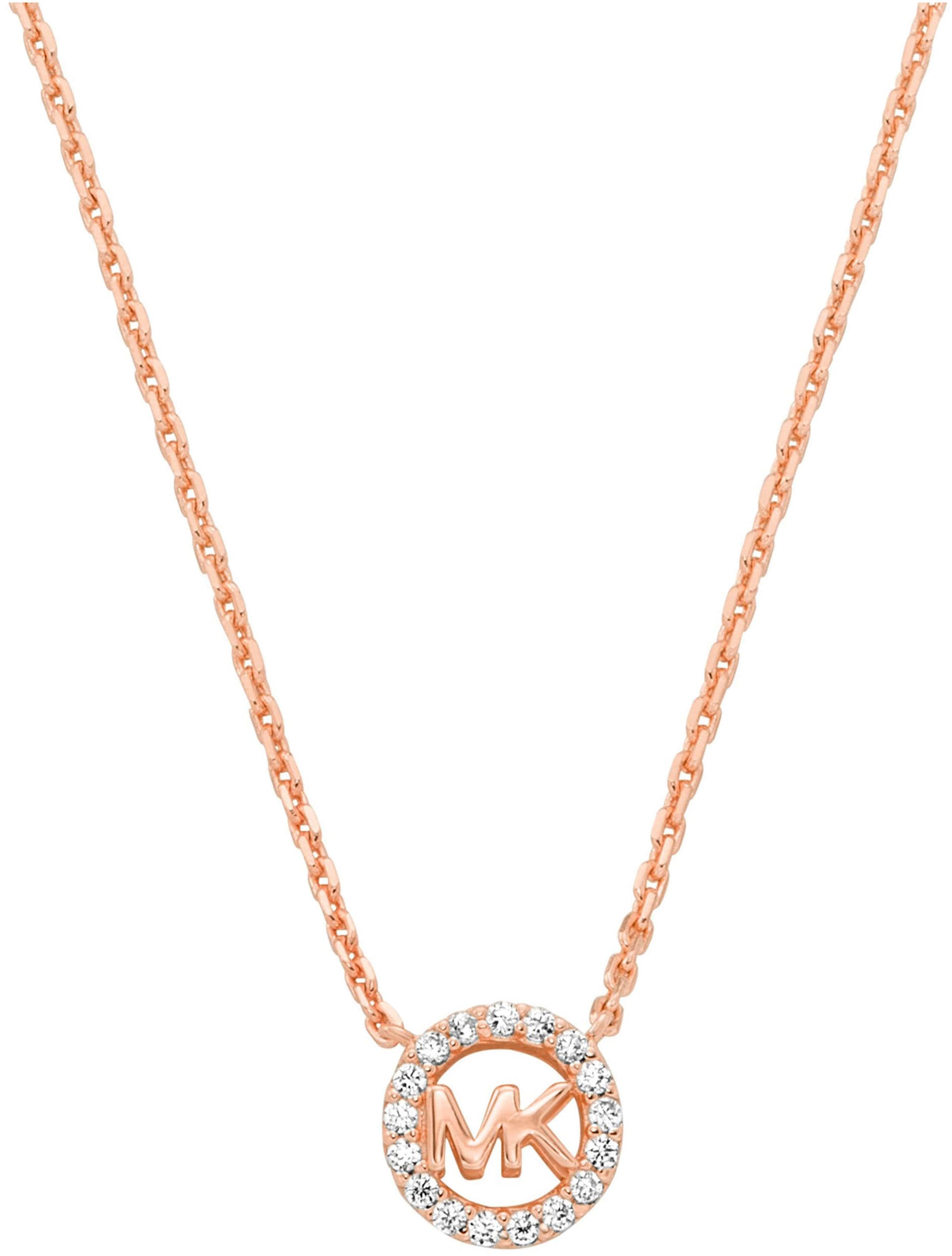 Kette mit Anhänger MICHAEL KORS "Schmuck Geschenk Silber 925 Halsschmuck PREMIUM", rosa (roségoldfarben, kristallweiß), Halsketten, Damen, Silber 925 (Sterlingsilber), L: 43, glitzernd, mit Zirkonia (synth.) 2