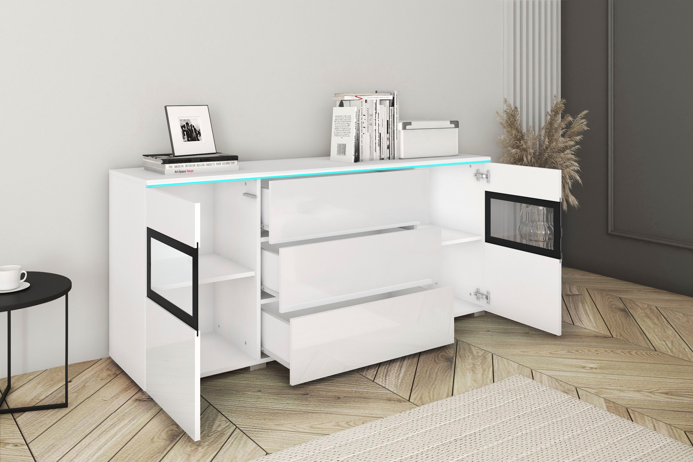 Thumbnail - Home affaire Sideboard "VERA" Moderne grifflose Kommode,verstellbare Einlegeböden