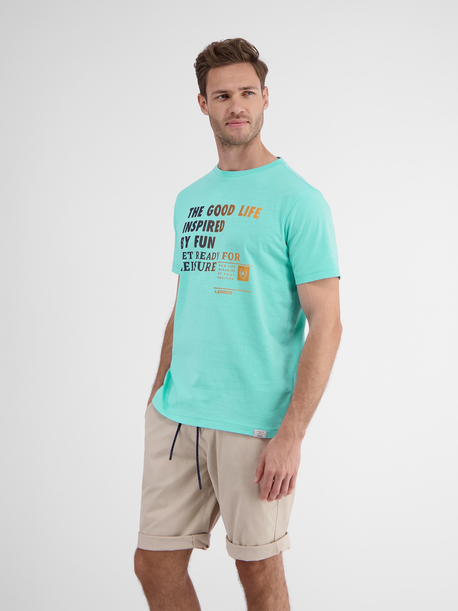 LERROS T-Shirt »LERROS Herren T-Shirt mit Frontprint«