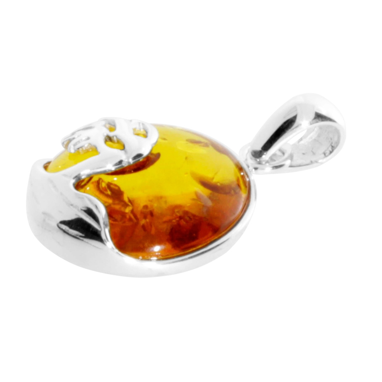 OSTSEE-SCHMUCK Kettenanhänger »- Windflüchter 16 mm - Silber 925/000 - Bernstein«