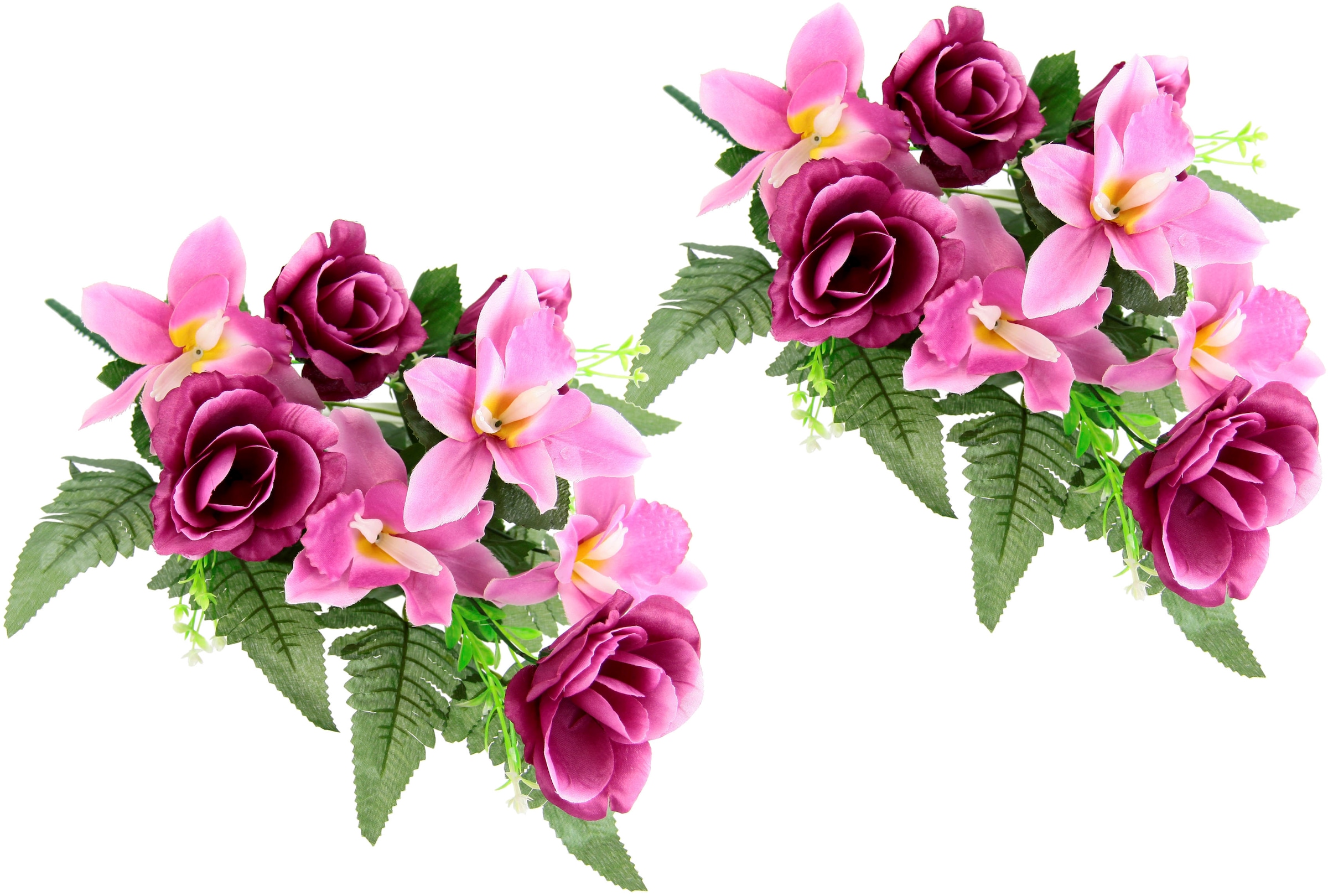 Stellen I.GE.A. Künstliche »Bouquet 2er Rosen«, bestellen zum | aus Kunstblume und Legen Kunstblumenstrauß Set Orchideen Blumen BAUR oder