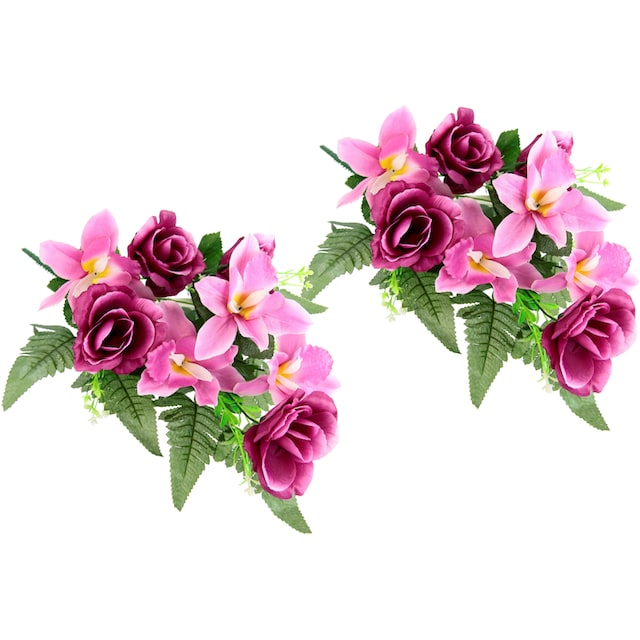 aus und Rosen«, »Bouquet Kunstblume 2er I.GE.A. oder Orchideen Blumen Künstliche bestellen BAUR Kunstblumenstrauß Legen Set | zum Stellen