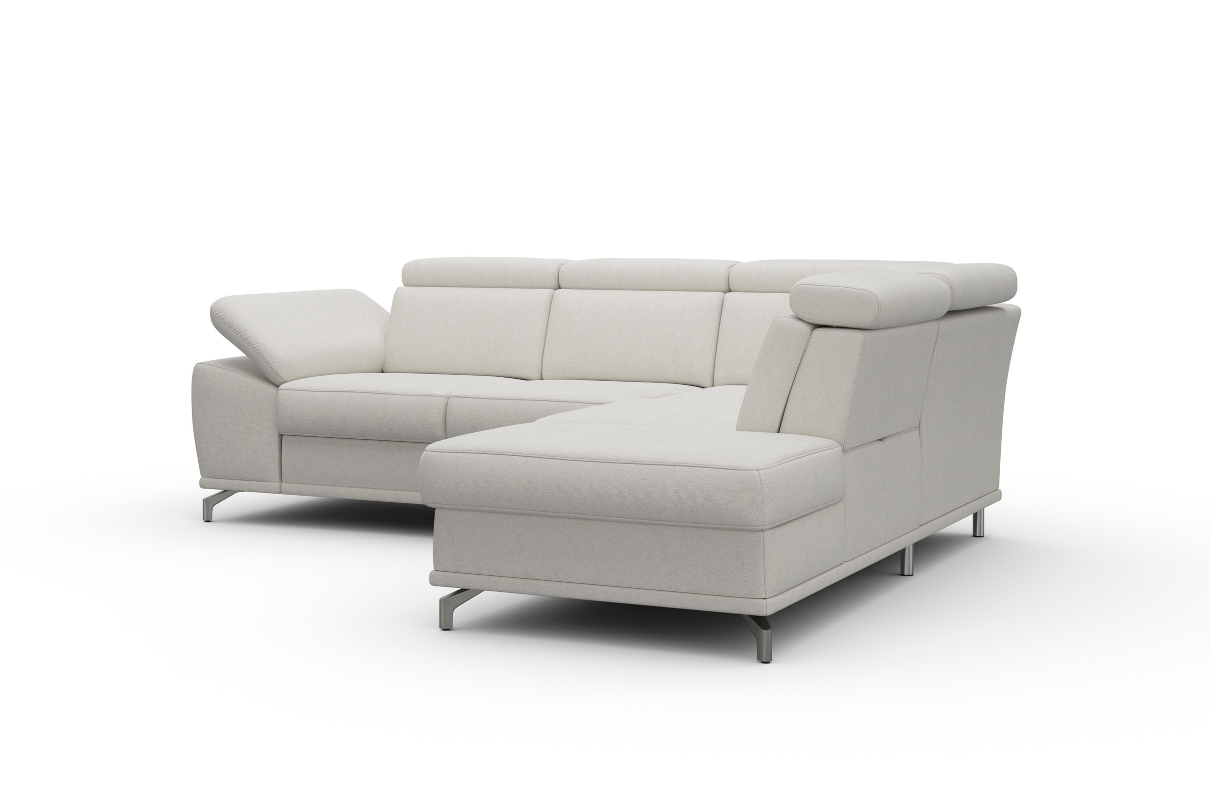 sit&more Ecksofa »Cabrio L-Form, mit Sitztiefenverstellung, Arm- und Kopfteilverstellung«, 3 Nierenkissen, Federkern, optional Bettfunktion und Stauraum