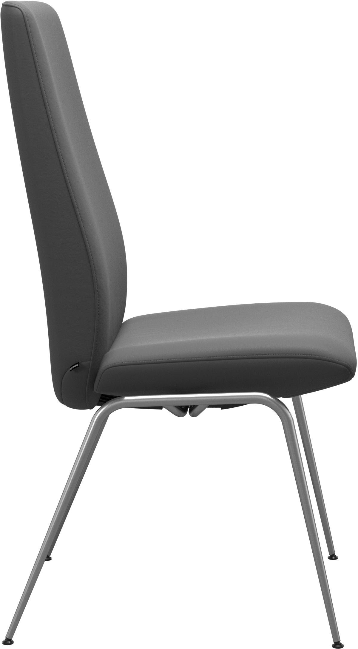 Polsterstuhl STRESSLESS "Laurel", grau (grau batick, chrom glänzend), B:57cm H:105cm T:60cm, Leder BATICK: BATICK ist ein leicht korrigiertes, durchgefärbtes und genarbtes Möbelleder, bei dem die meisten Unebenheiten und Spuren in der Regel entfernt wurde 3