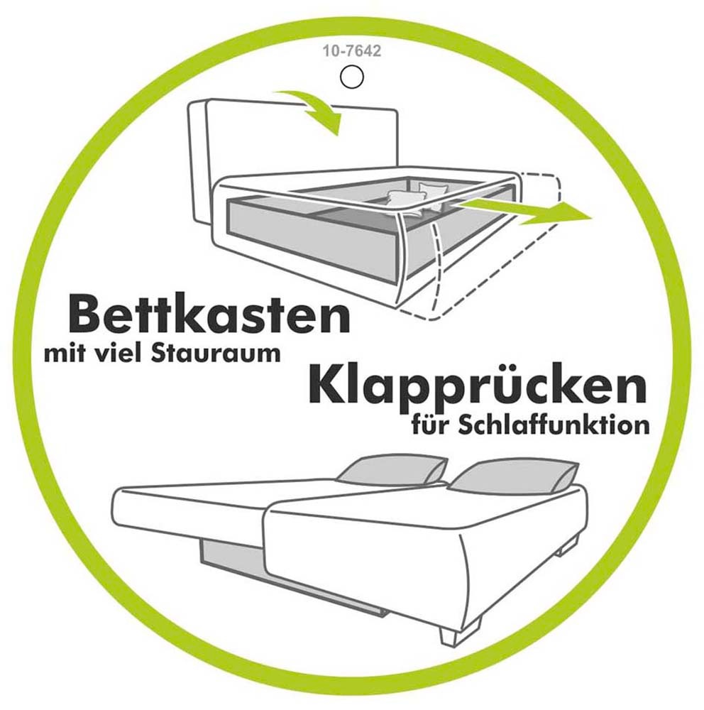 Thumbnail - Jockenhöfer Gruppe Ecksofa "Orlando L-Form, B: 257 cm" mit Bettfunktion, Bettkasten, Zierkissen & Kopfstützen
