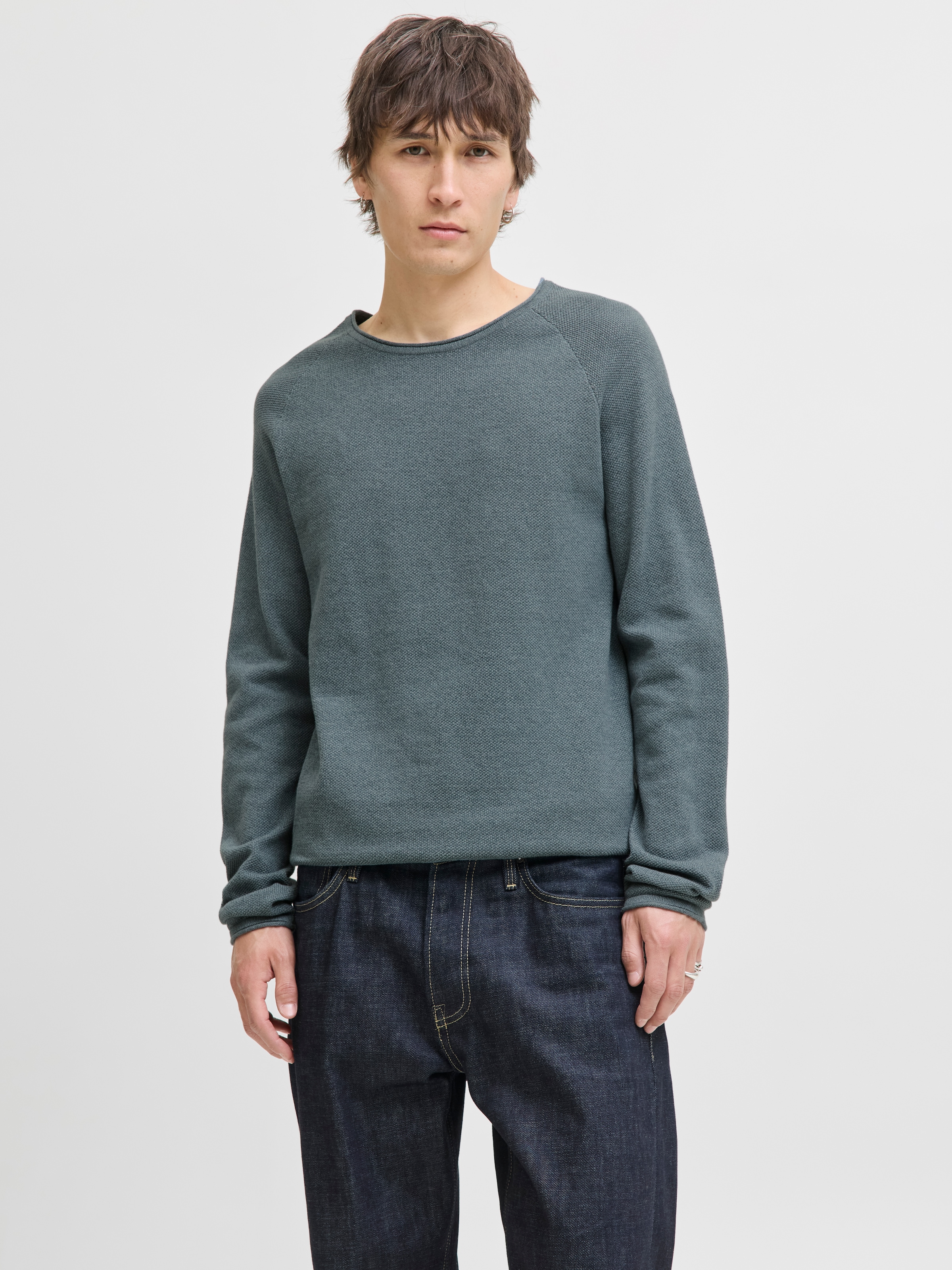 Jack & Jones Rundhalspullover "JJEHILL KNIT CREW NECK NOOS", aus Strukturst günstig online kaufen