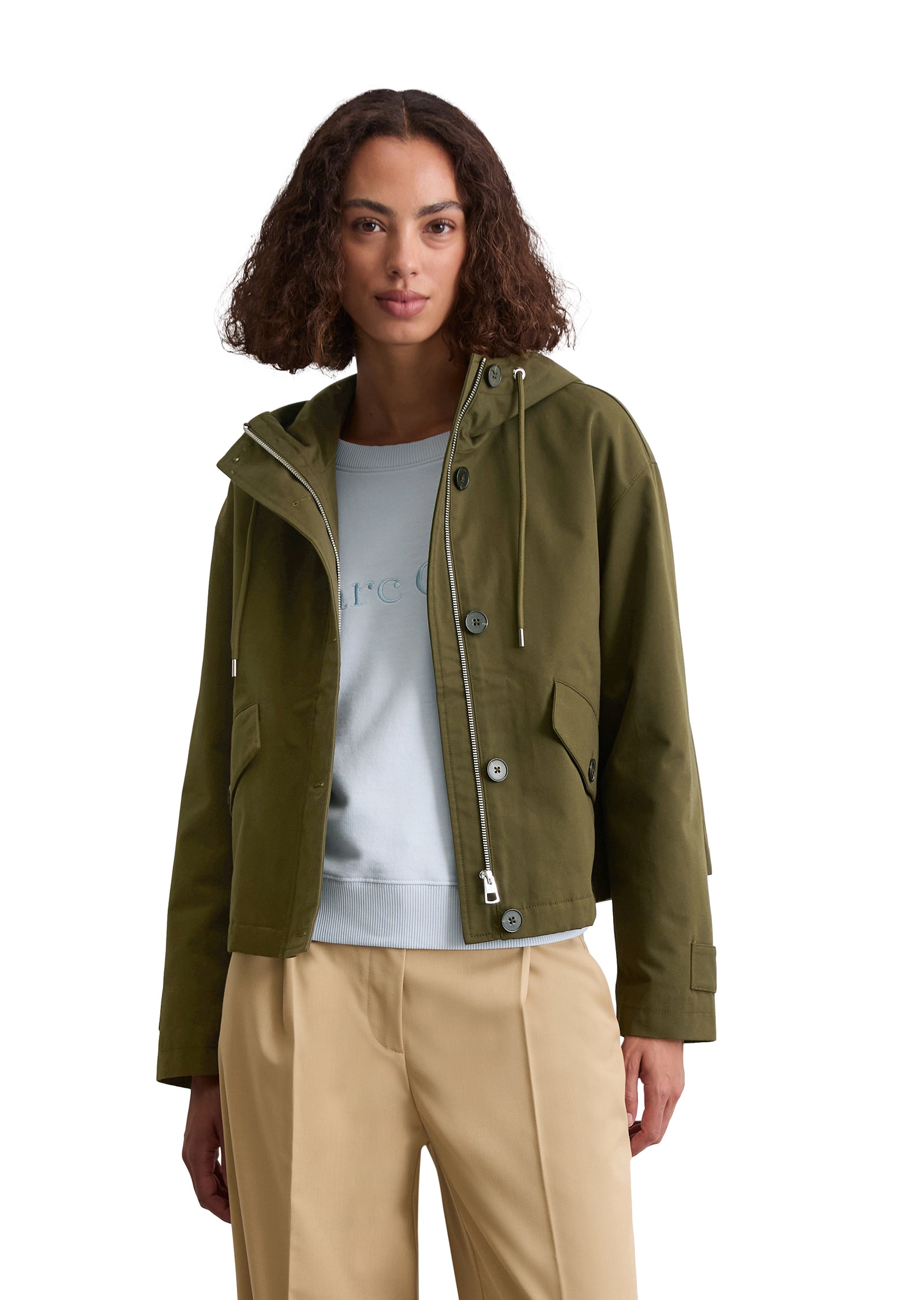 Marc OPolo Outdoorjacke "aus gepeachtem Baumwoll-Twill" günstig online kaufen