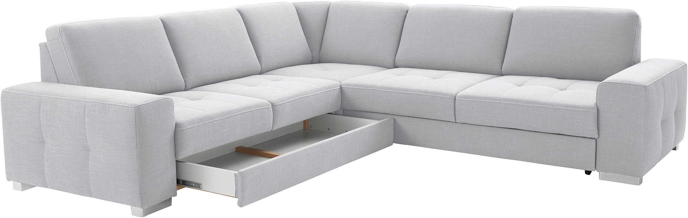 sit&more Ecksofa »Santorini L-Form«, mit Federkern und Sitztiefenverstellung, wahlweise mit Bettfunktion