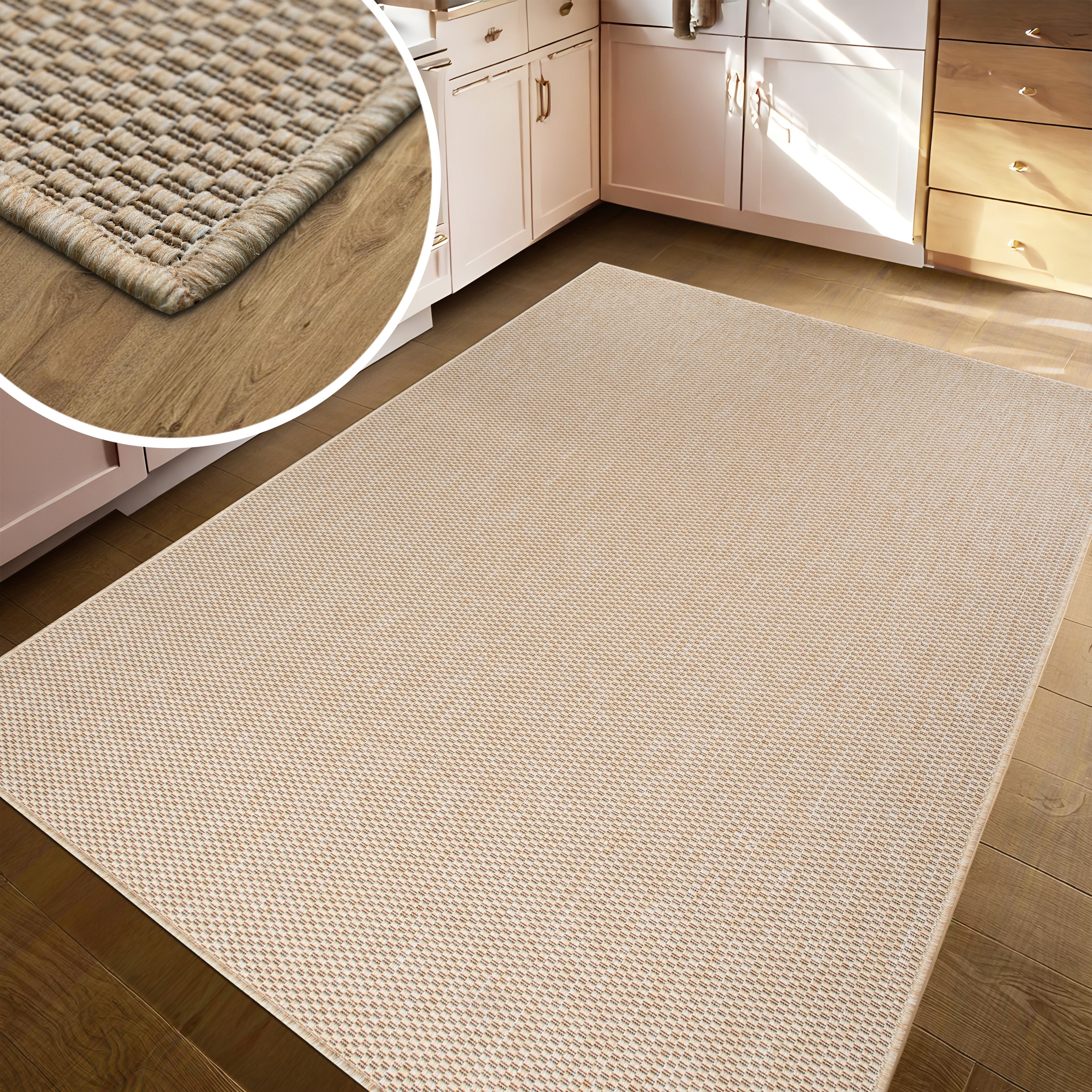 my home Teppich »Venedig auch als Läufer erhältlich«, rechteckig, 4 mm Höhe, In- und Outdoor geeignet, Sisal-Optik, Wetterfest & UV-beständig