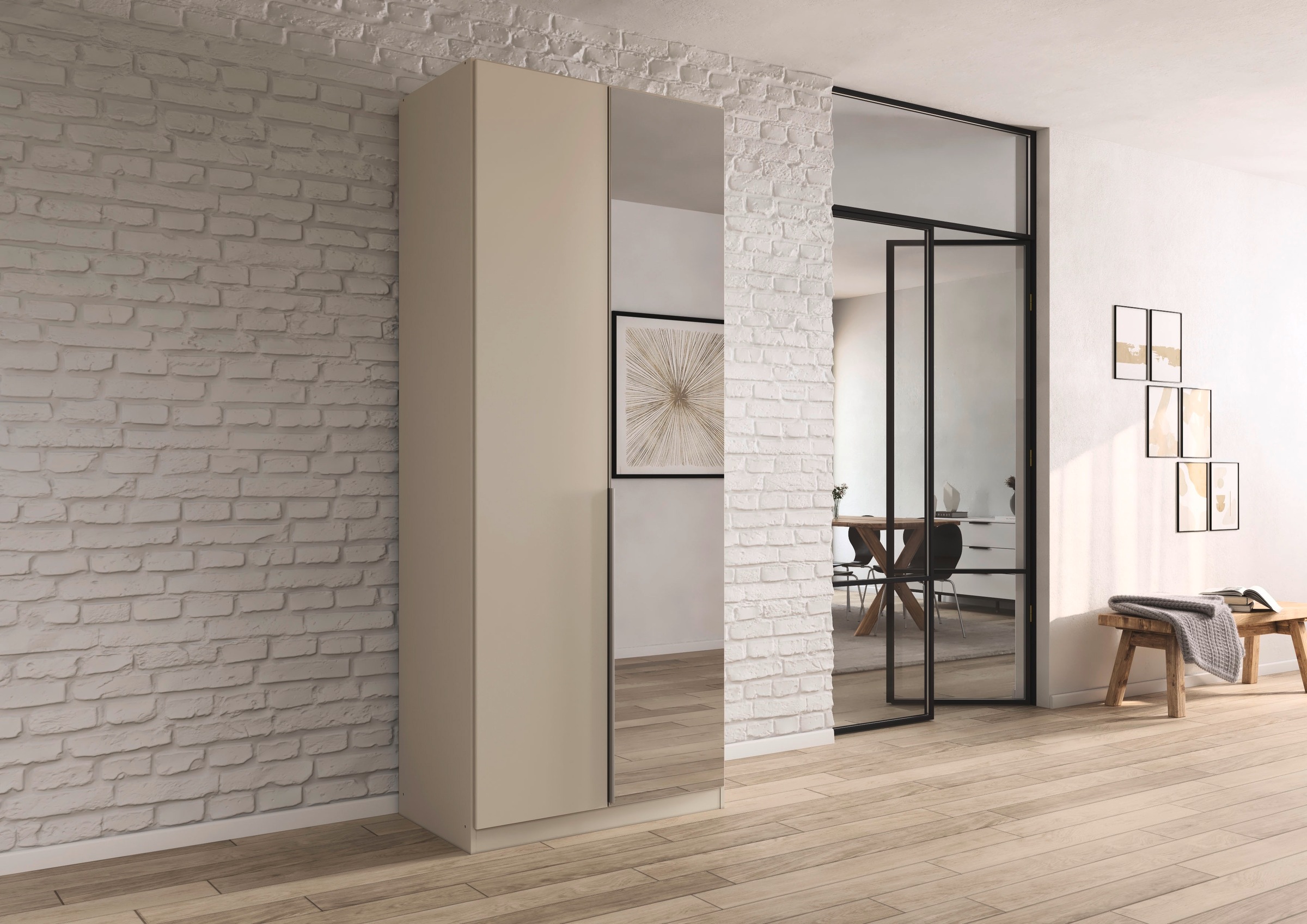 OTTO home Drehtürenschrank "Kleiderschrank Schrank Garderobe AGORDO mit Dek günstig online kaufen