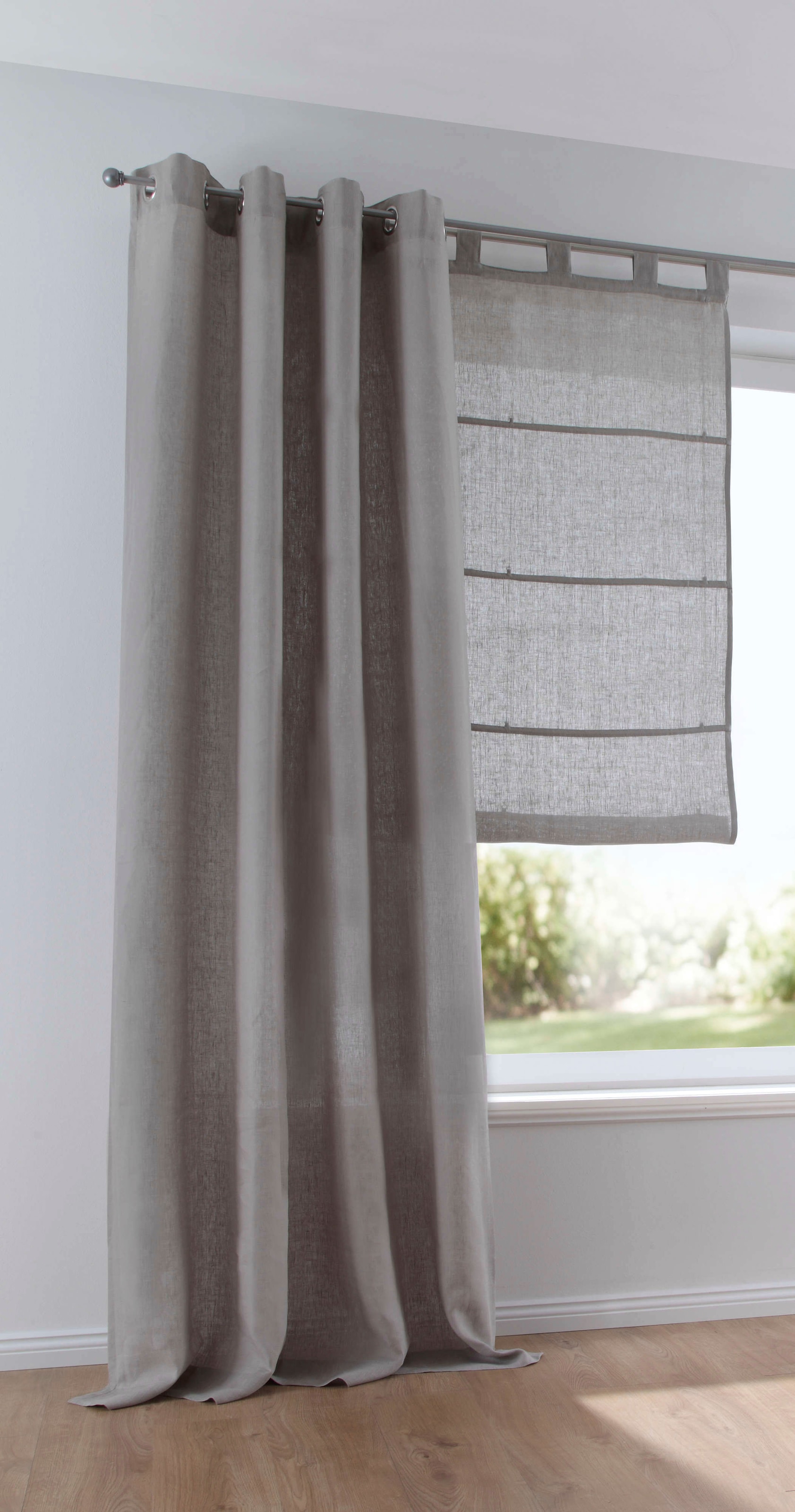 Kutti Vorhang "Metis Leinen" Ösen 1 Stk. tlg. blickdicht, natürliche Leinen günstig online kaufen