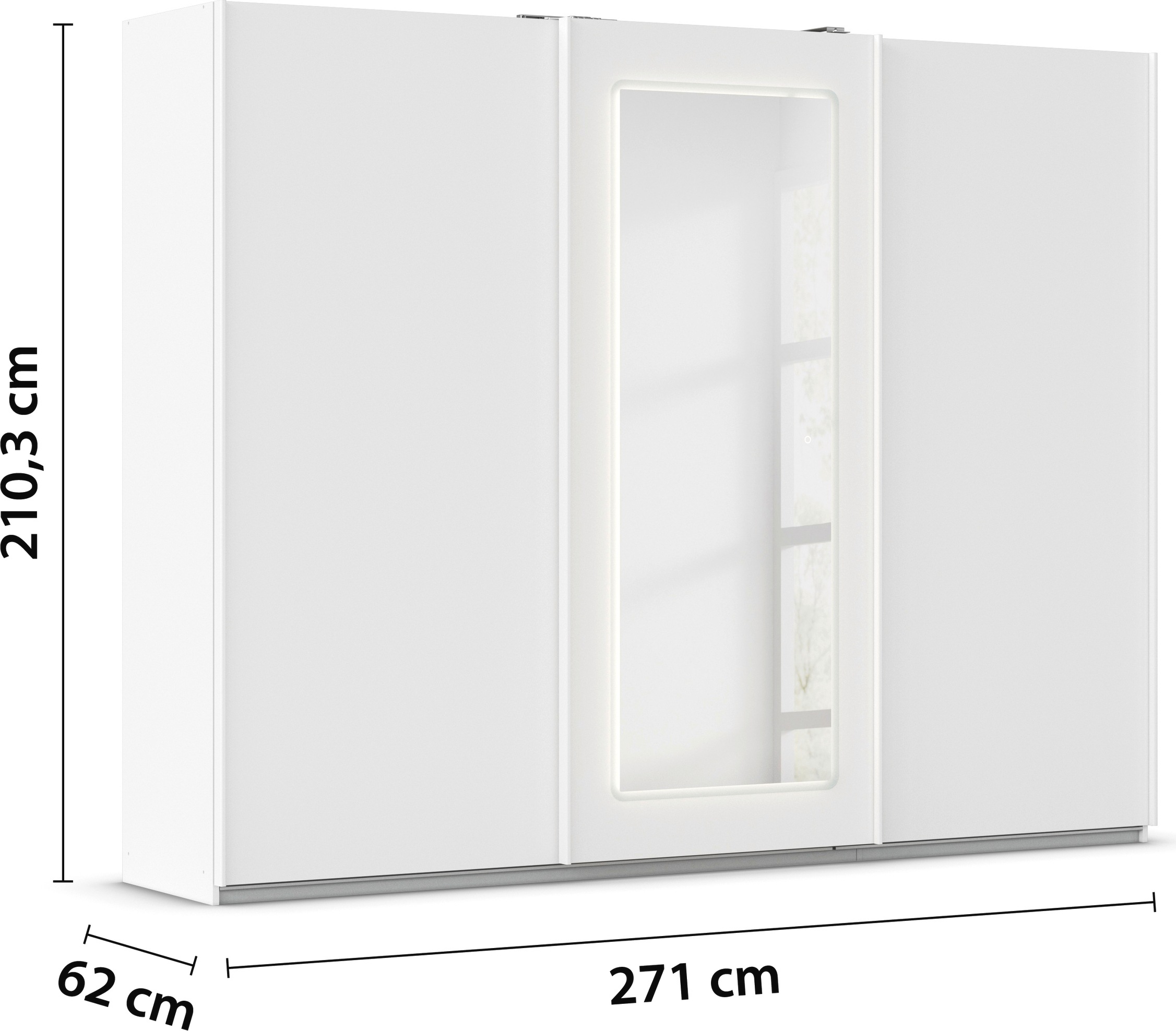 rauch Schwebetürenschrank »Kleiderschrank Schrank Garderobe Wäscheschrank ABRAXXAS«, mit Spiegel und integrierter dimmbarer LED-Beleuchtung MADE IN GERMANY