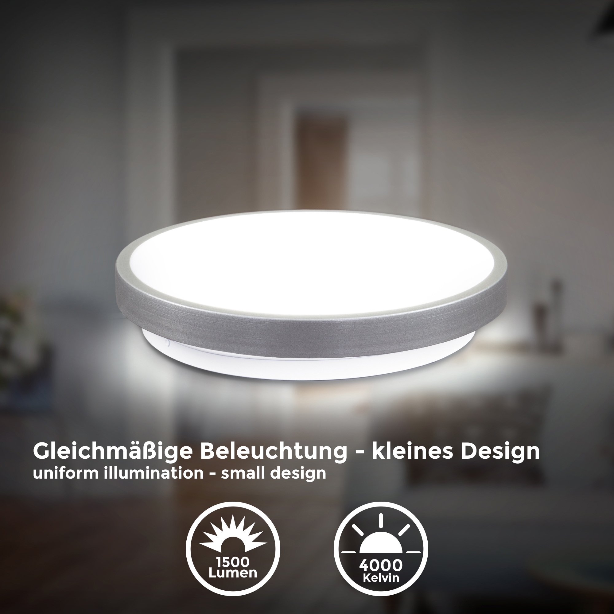 B.K.Licht LED Deckenleuchte, Platine flammig-flammig, Deckenlampe, Titan-Optik, bestellen 1200lm BAUR | inkl. 1 IP20 3000K, 12W LED