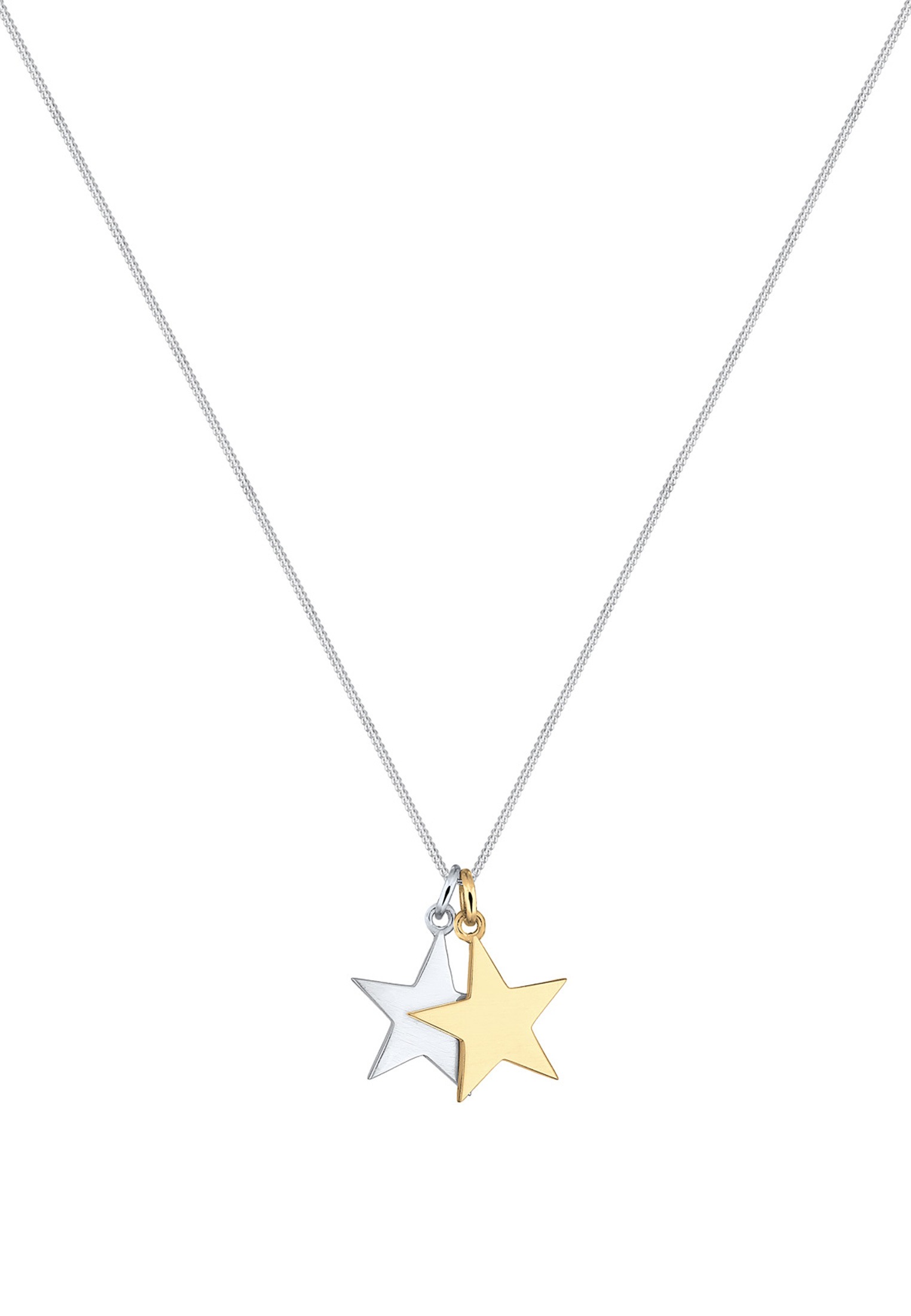 Elli Kette mit Anhänger »Anhänger Stern Bicolor 925 Sterling Silber vergoldet«