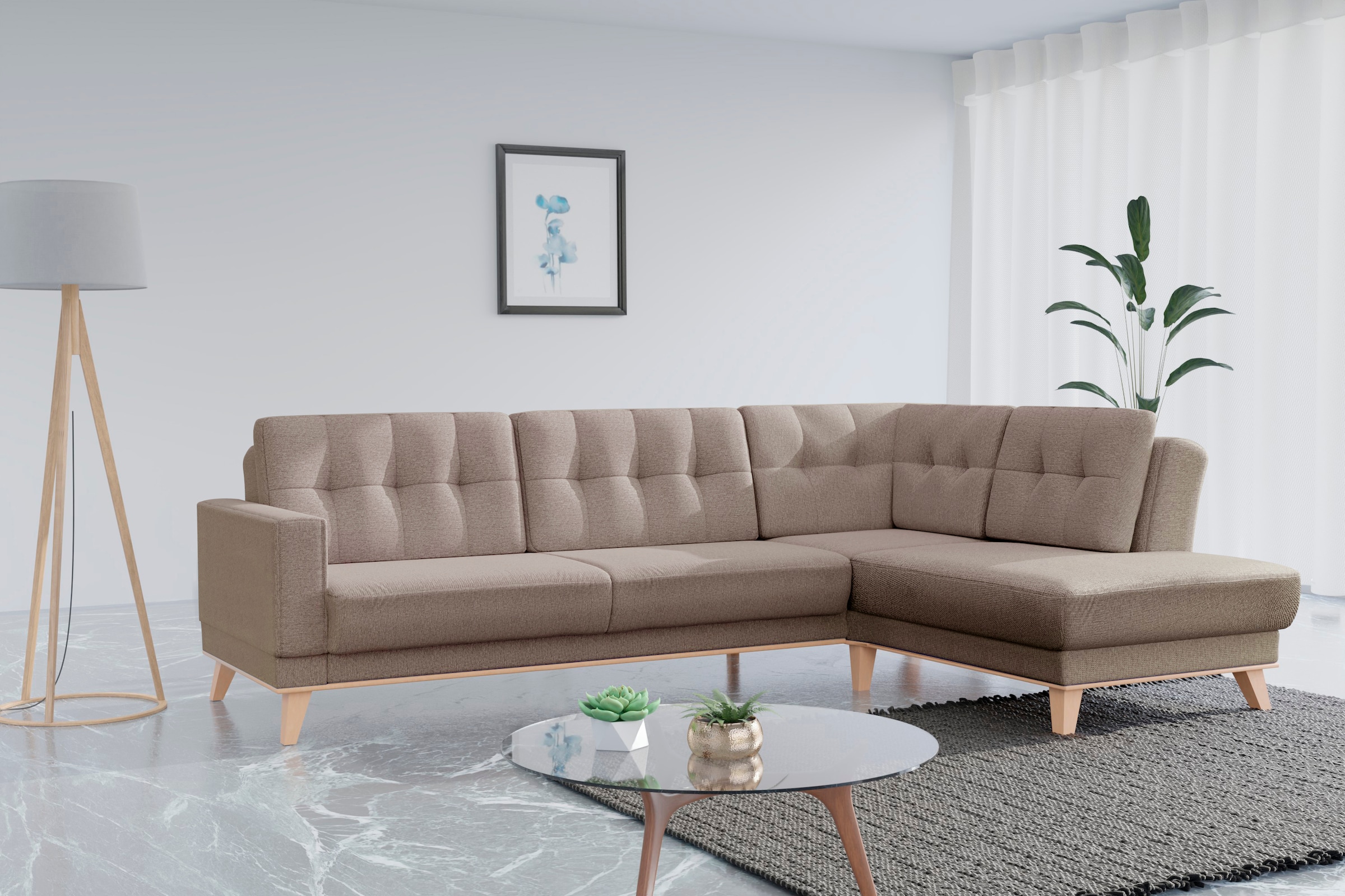 sit&more Ecksofa "Lavida L-Form", wahlweise mit Kippfunktion und Bettkasten günstig online kaufen