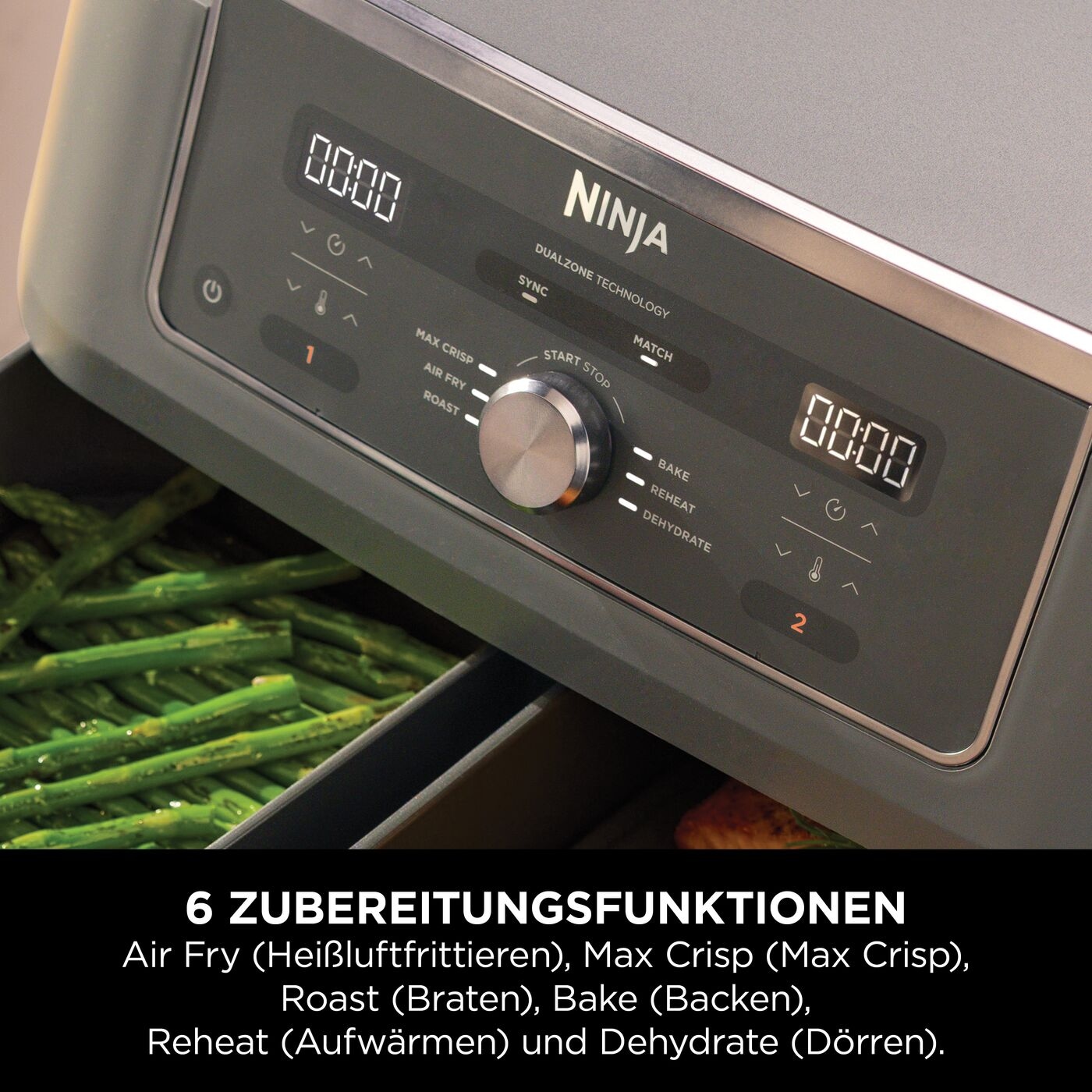 NINJA Heißluftfritteuse »MAX 6-in-1 Dual Zone Air Fryer 9,5L DZ400EU« 2470 W