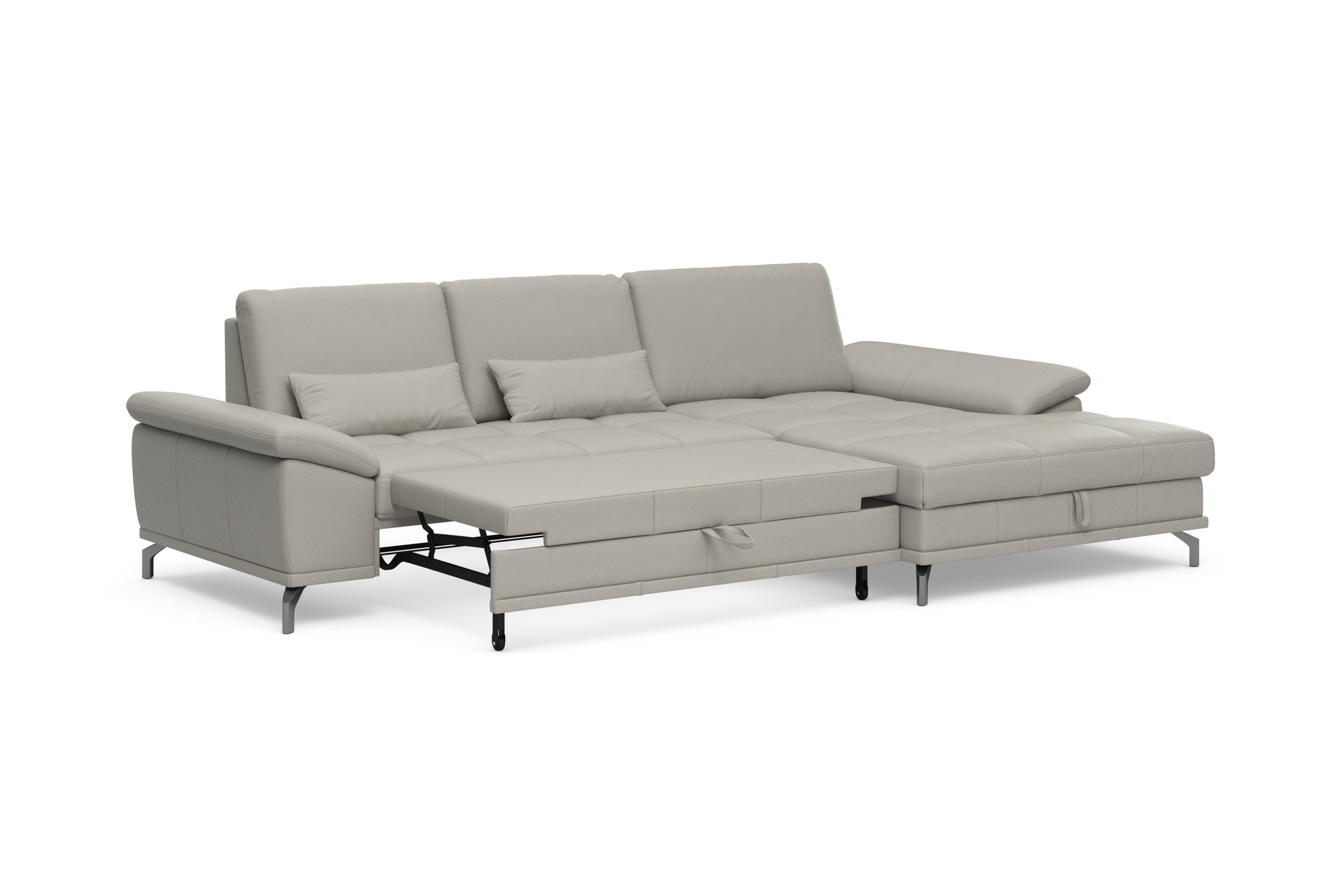 Places of Style Ecksofa Costello, mit Sitztiefenverstellung und Armlehnfunktion, incl. 3 Nierenkissen