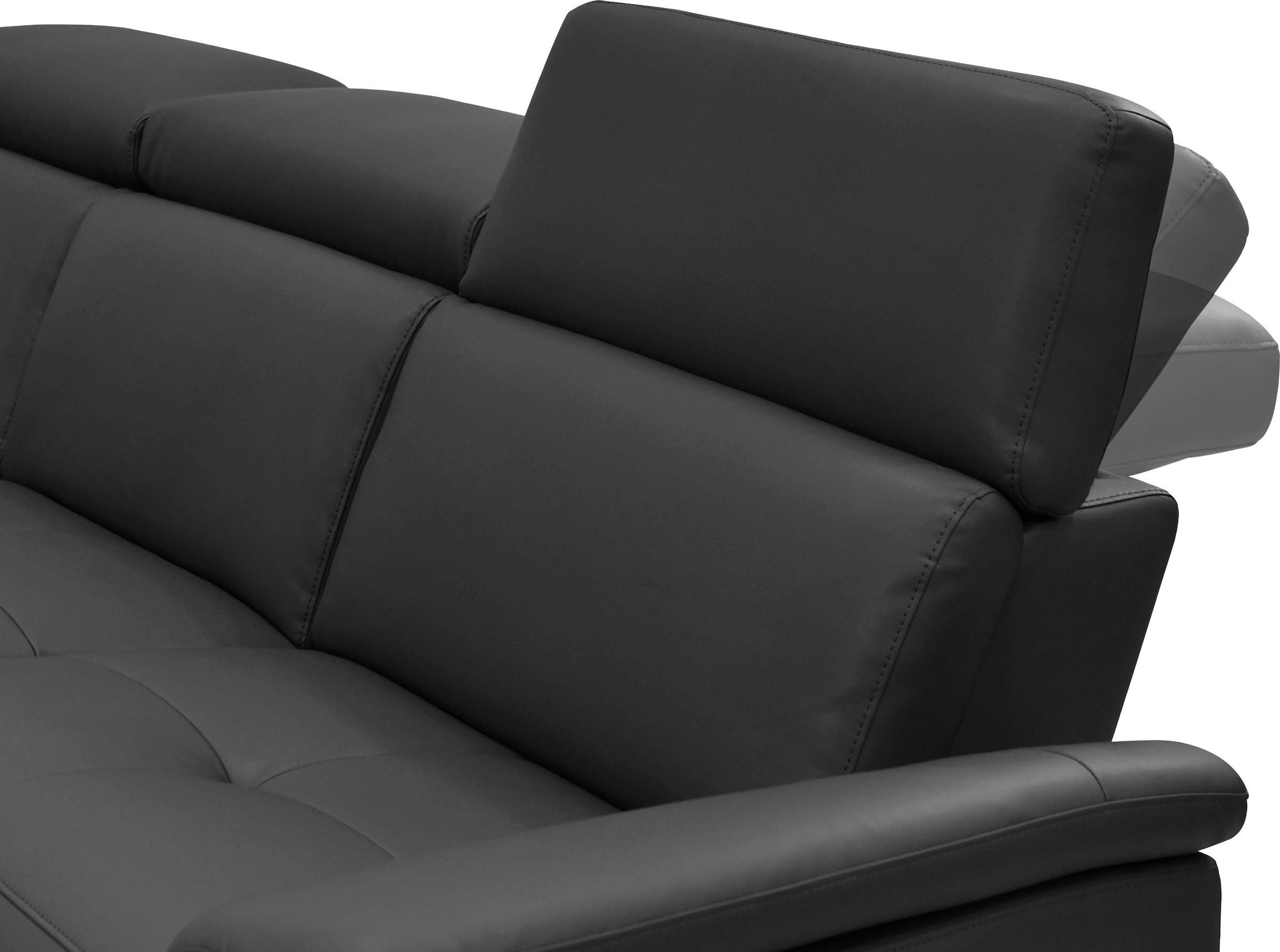 Places of Style Ecksofa »Pareli, L-Form, 259cm,m. Recamiere, Echtleder, Kunstleder, Webstoff«, man. o. elektr. Relaxfunktion, USB/Kopfteilverstellg u. LED