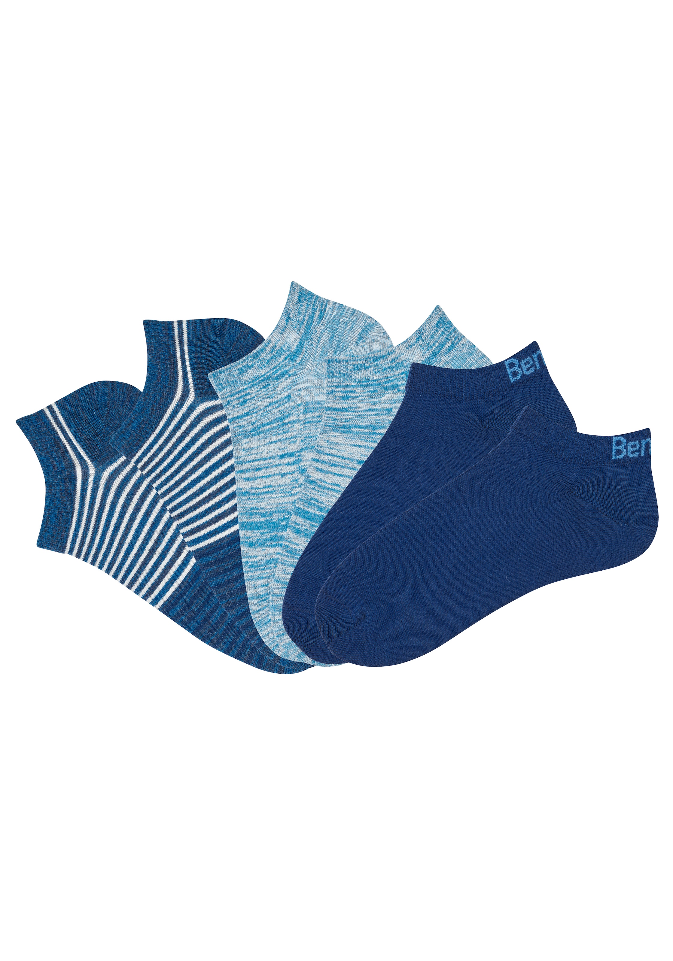 Bench. Sneakersocken »Damen und Herren Socken meliert und uni« Packung, 6 Paar tlg. mit ansprechendem Streifen- Design und uni