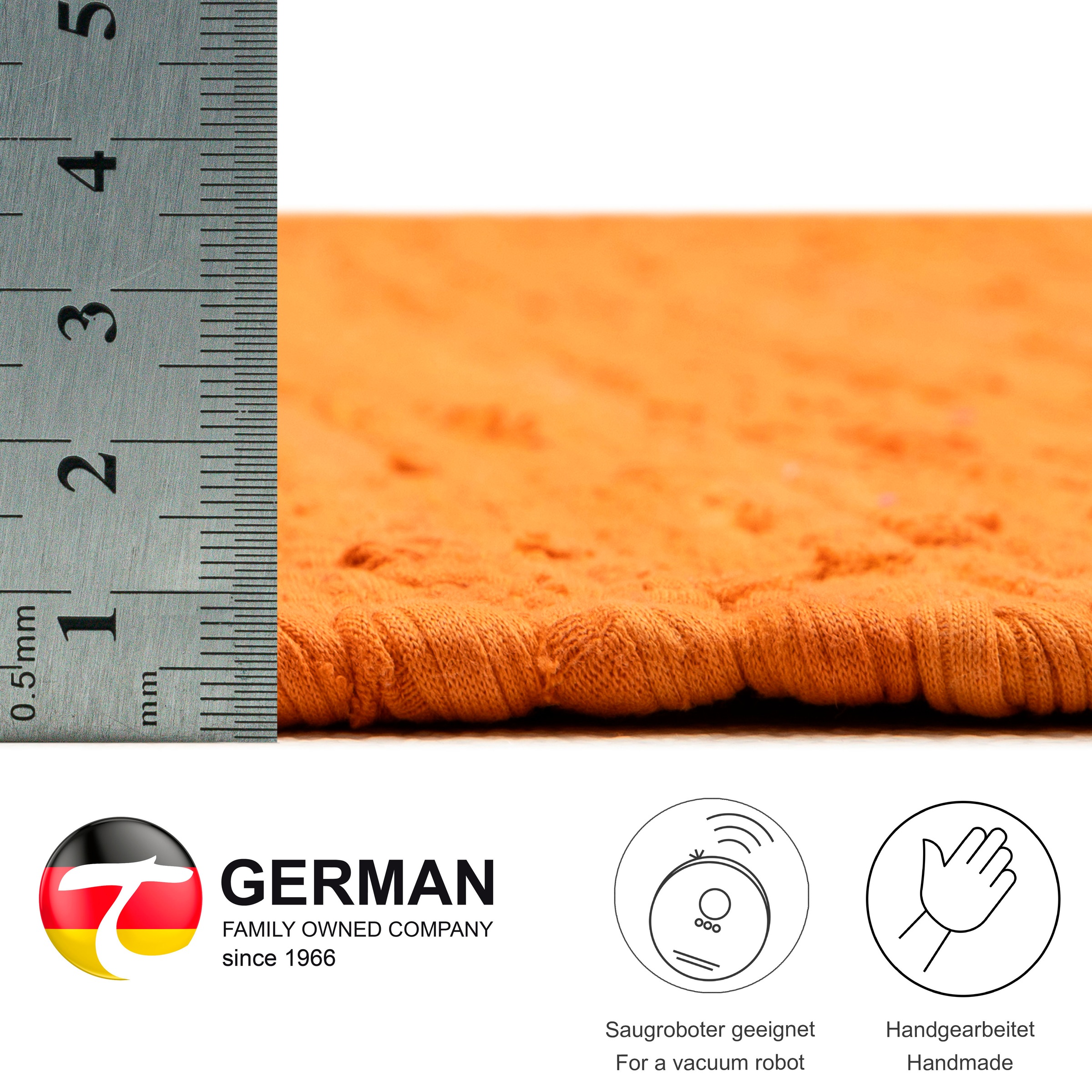 Teppich THEKO "Happy Cotton Fleckerl, handgewebt" Gr. 4, orange (terra), B:90cm H:5mm L:160cm, Baumwolle, Teppiche, Teppich, Flachgewebe, reine Baumwolle, meliert, mit Fransen, auch als Läufer 3